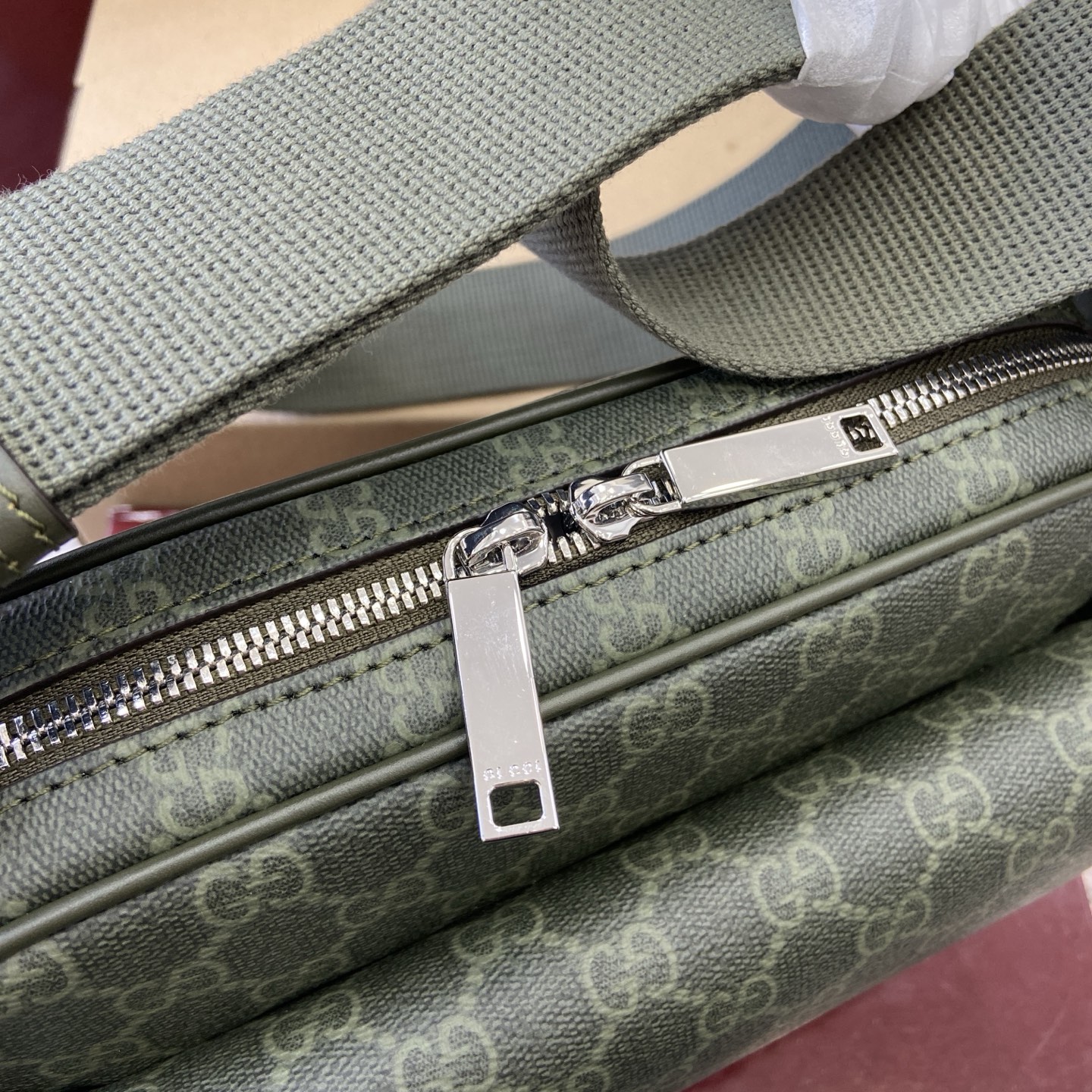 Gucci Small Messenger Bag Green GG Coated Canvas Adjustable Strap 6 i1756625932305 3340 0 4