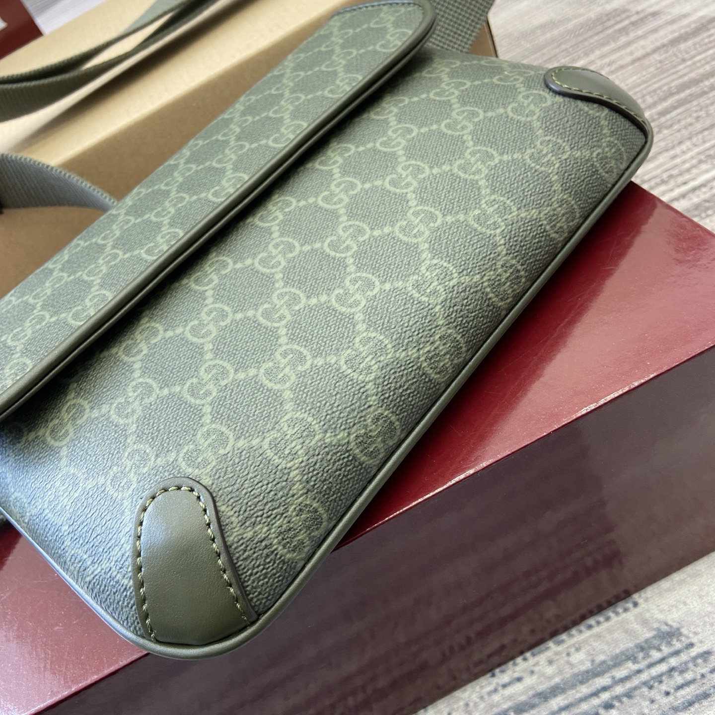 Gucci Green GG Motif Coated Fabric Belt Bag,24cm x 16.5cm x 6cm 7 i1756625940268 1110 0 5