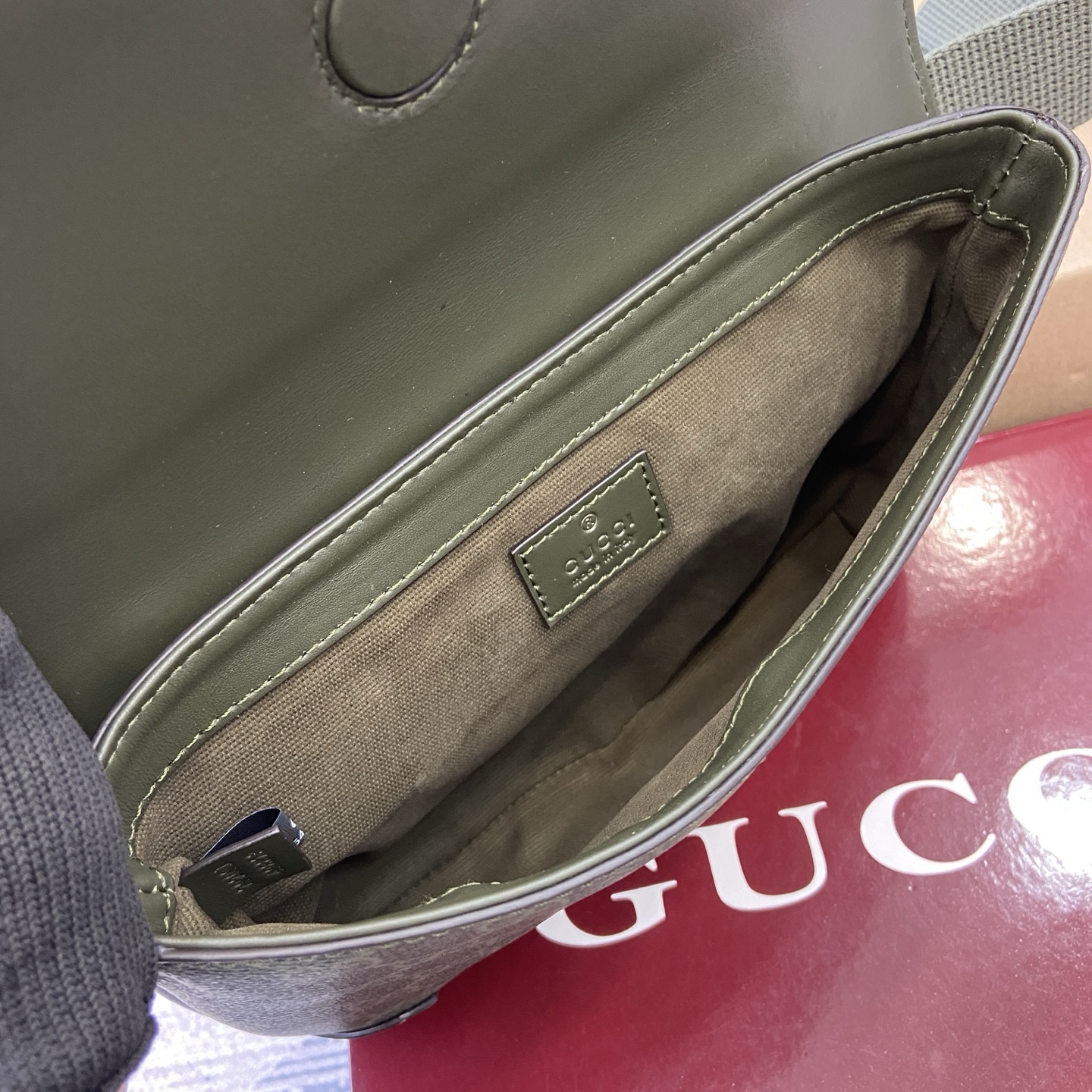 Gucci Green GG Motif Coated Fabric Belt Bag,24cm x 16.5cm x 6cm 9 i1756625940511 2123 0 7