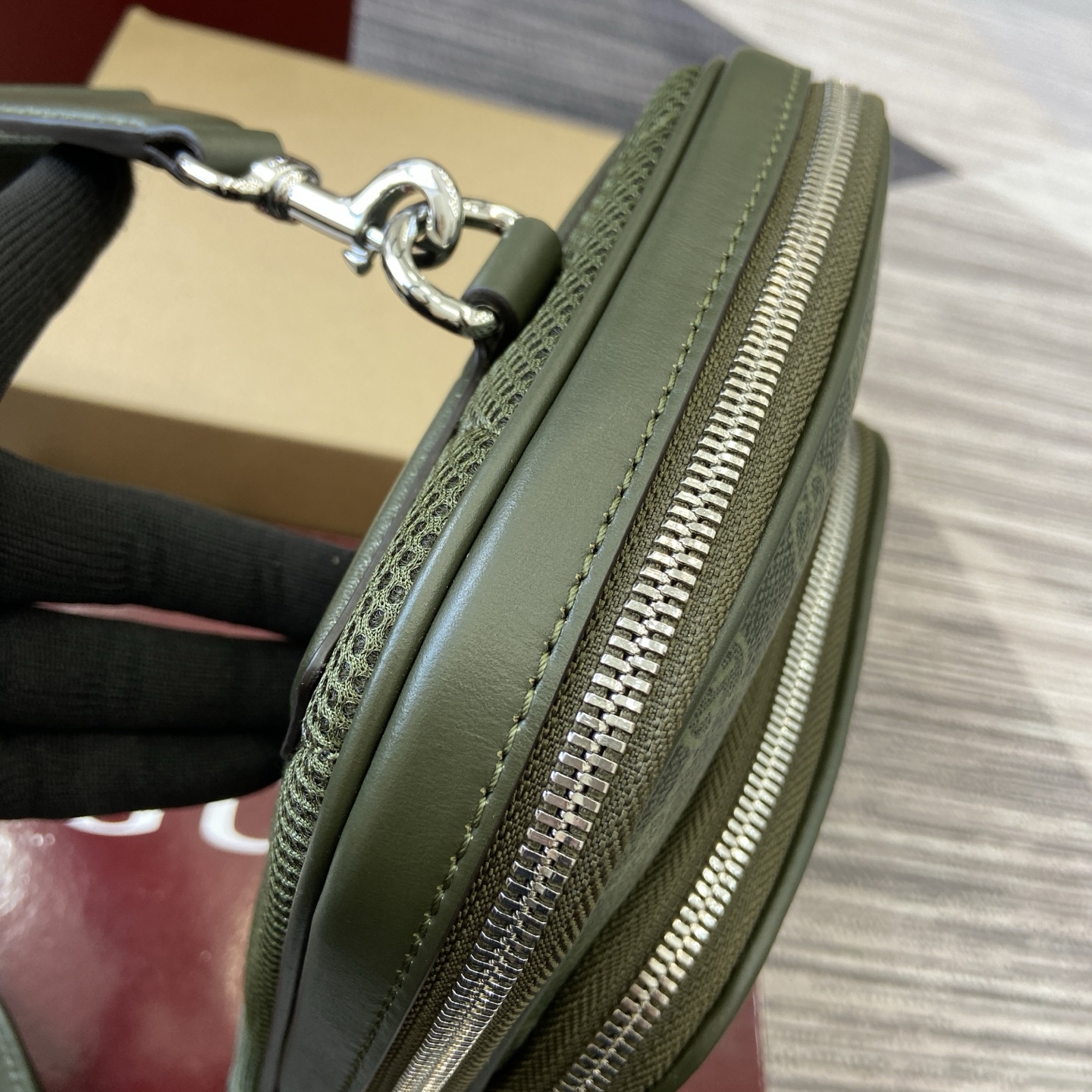 Gucci Supremee Canvas Small Messenger Bag, Forest Green Leather Trim 7 i1756625950733 8675 0 6