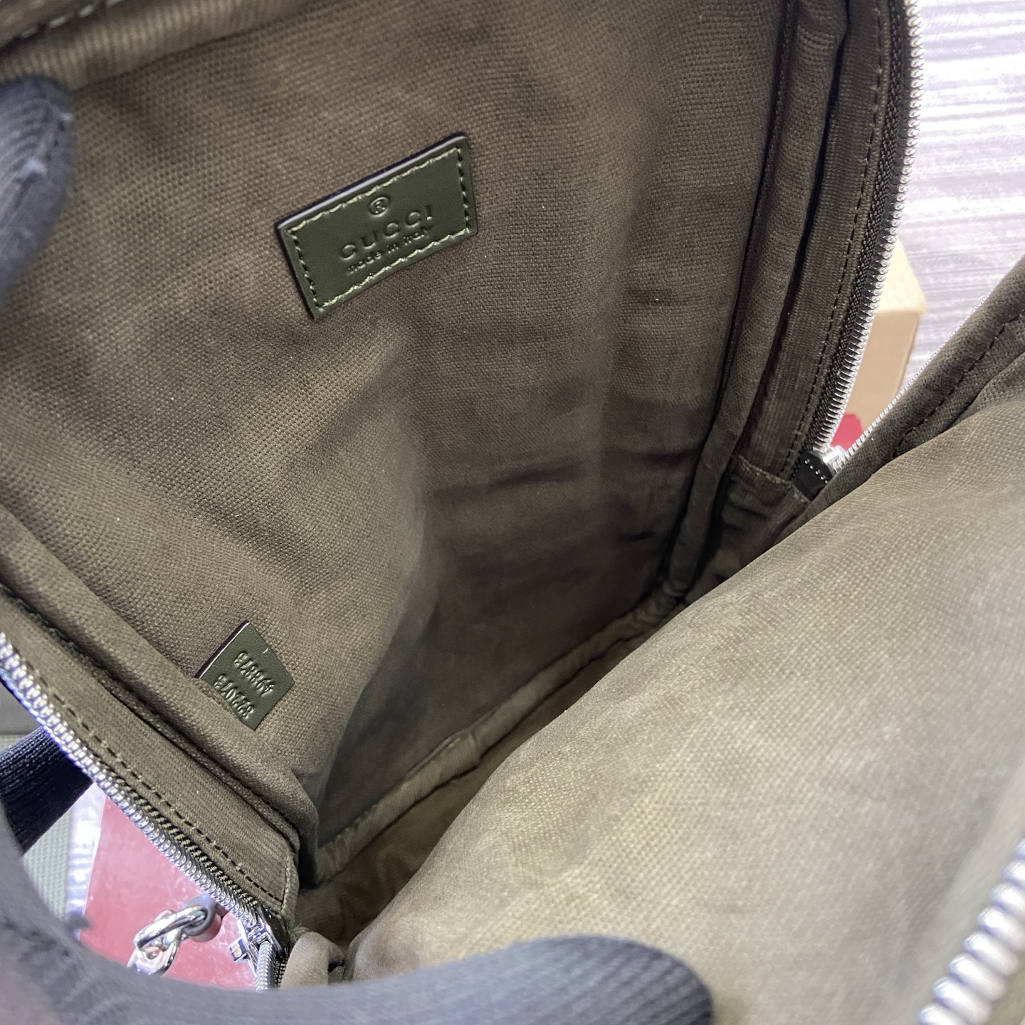 Gucci Supremee Canvas Small Messenger Bag, Forest Green Leather Trim 10 i1756625950739 2377 0 9