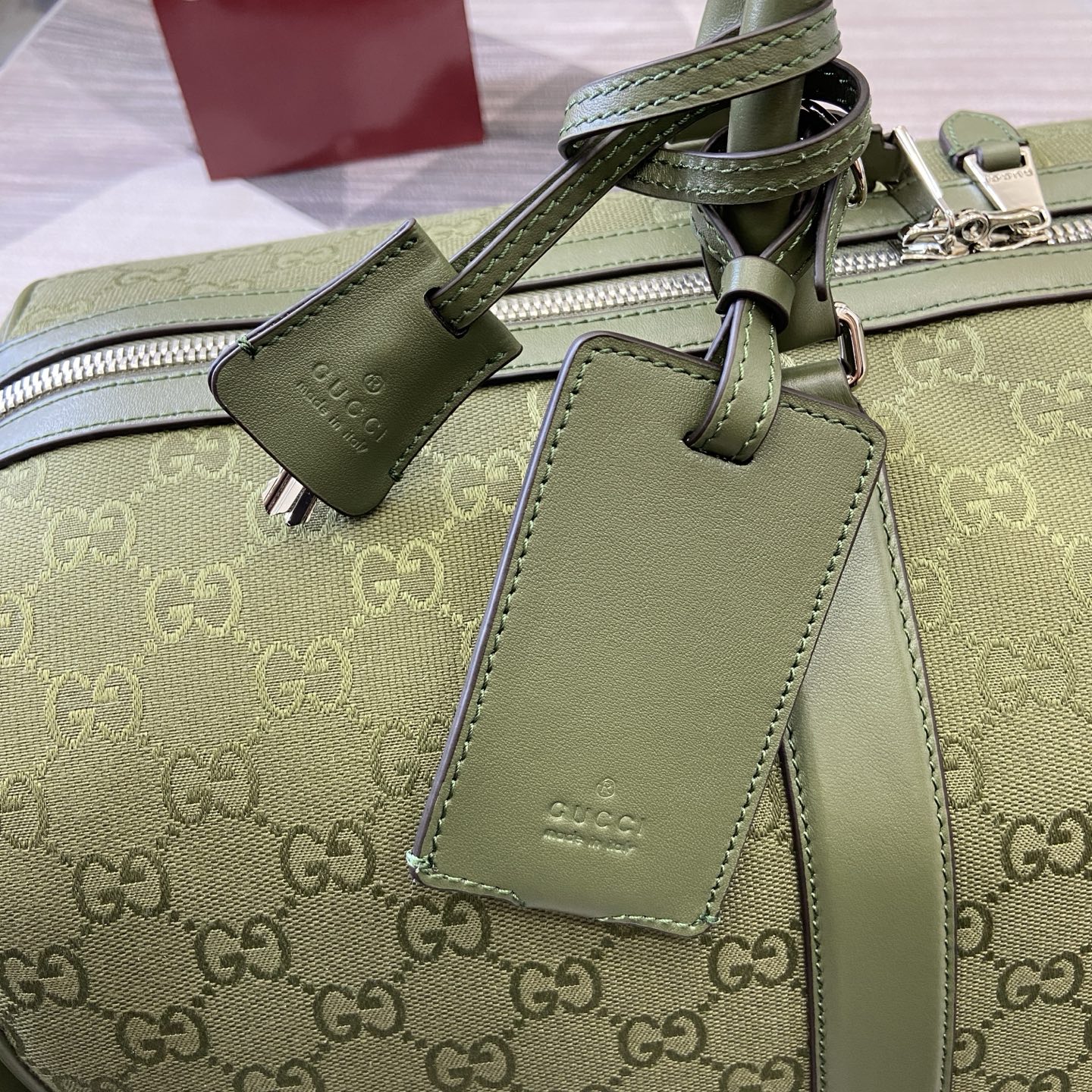 Gucci Duffel Bag in GG Canvas with Web Detail - Forest Green 6 i1756625984706 4649 0 6