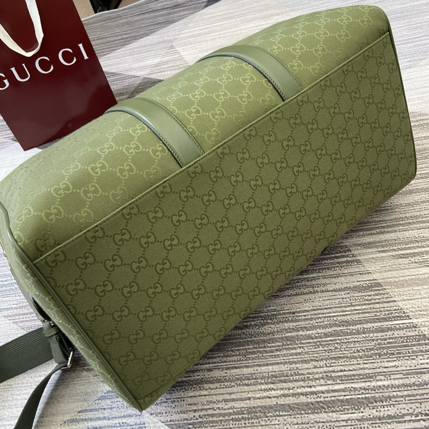 Gucci Duffel Bag in GG Canvas with Web Detail - Forest Green 8 i1756625985383 3602 0 9