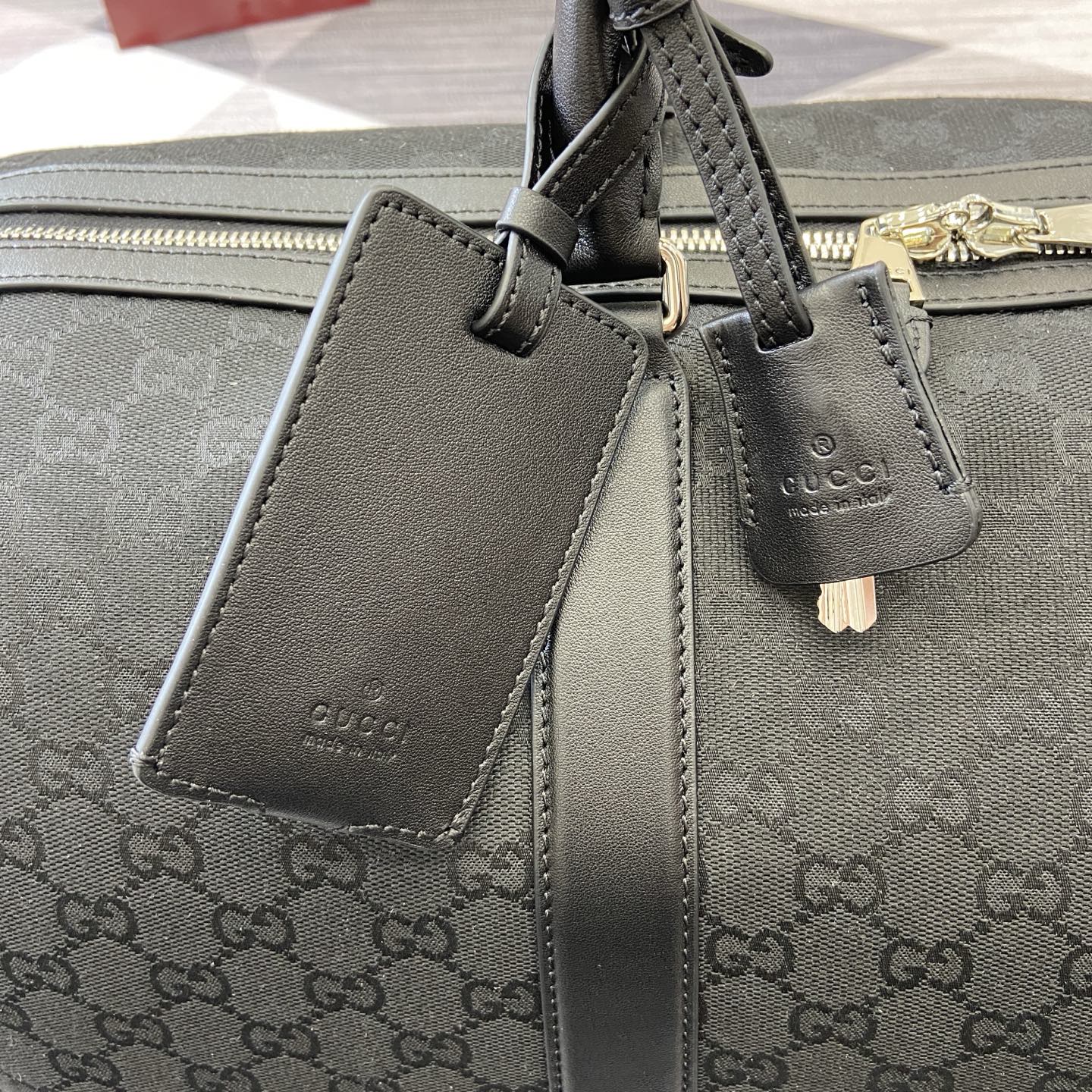 Gucci Duffle Bag in Black GG Canvas with Leather Trim, 52cm x 32cm x 28cm 6 i1756626000932 7713 0 4