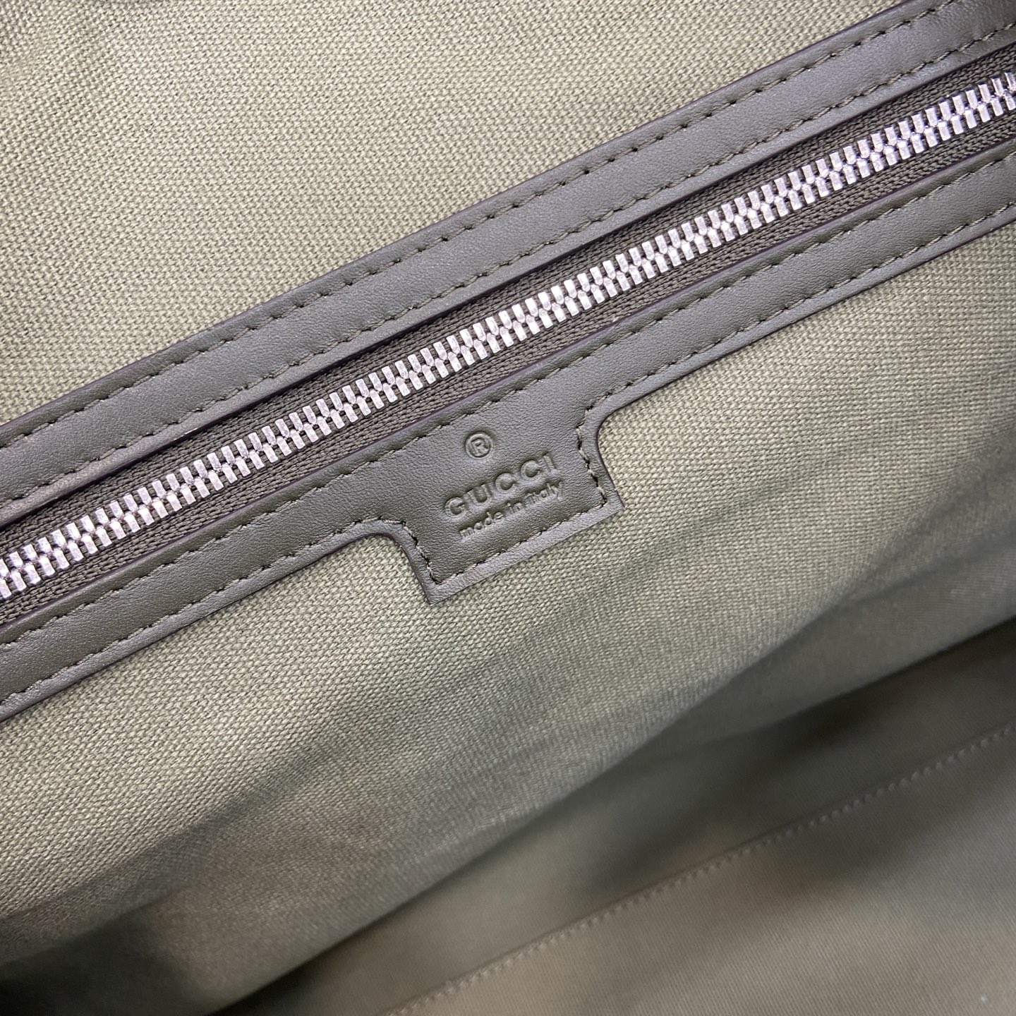 Gucci Medium Duffle Bag in Green GG Coated Fabric with Leather Trim 13 i1757141207302 7488 0 12