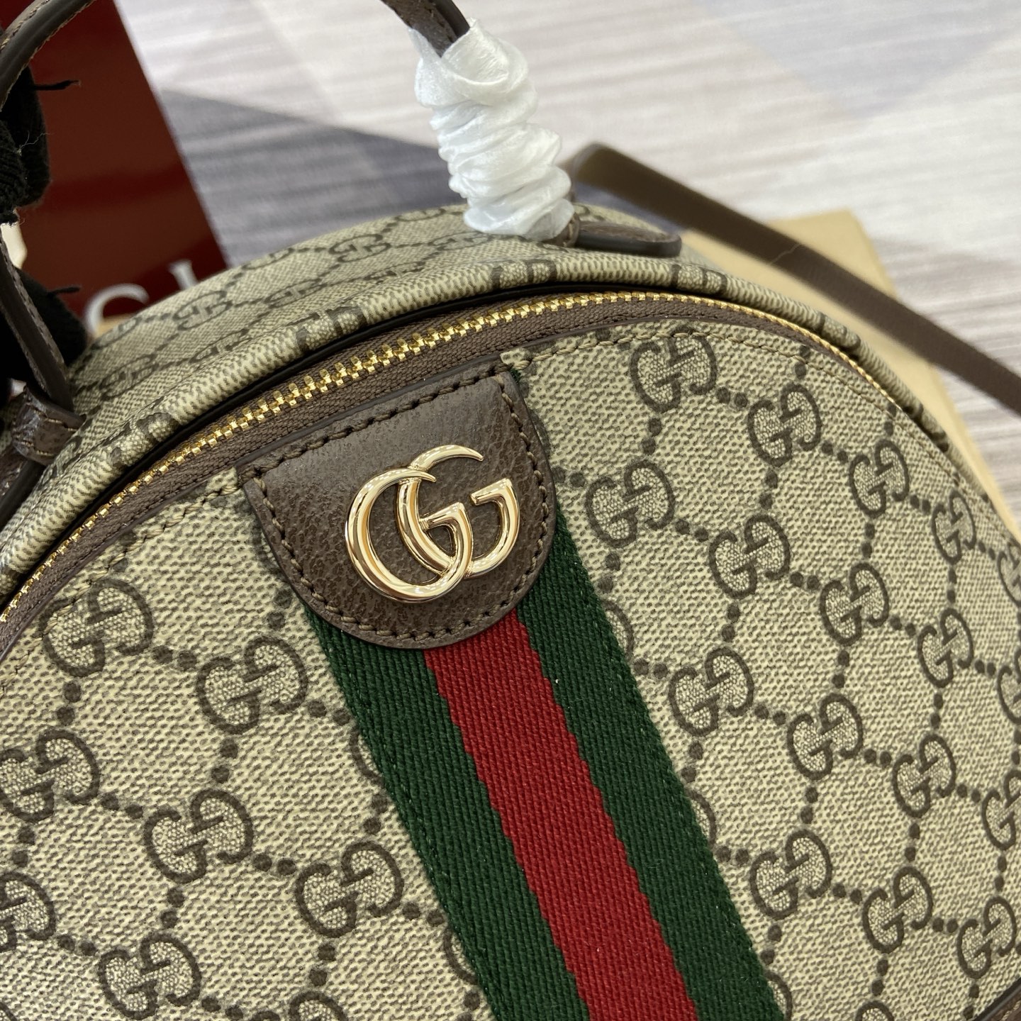 Gucci Ophidia Small Backpack GG Beige/Brown Leather Trim Gold-Toned Hardware 8 i1757141240607 7183 0 7