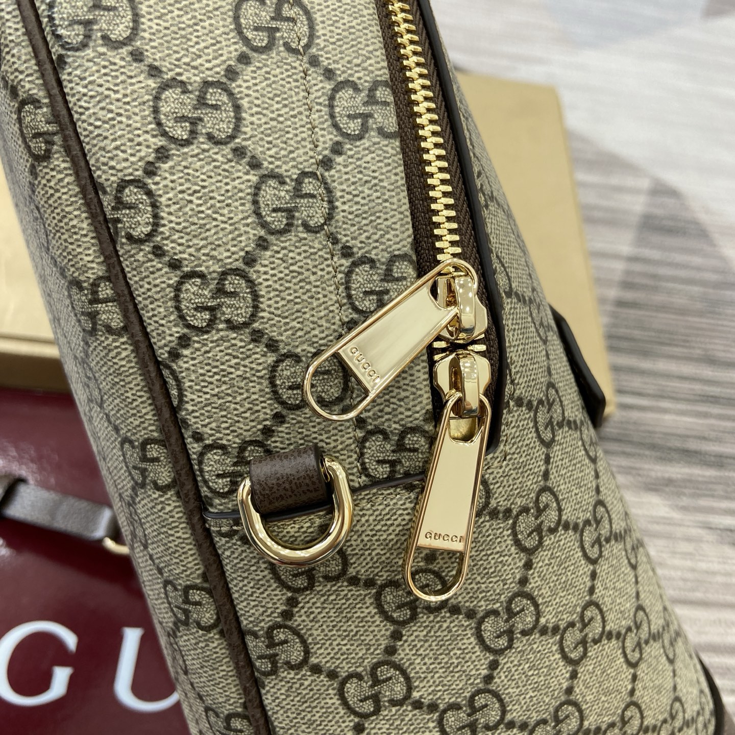 Gucci Ophidia Small Backpack GG Beige/Brown Leather Trim Gold-Toned Hardware 6 i1757141240665 4247 0 4