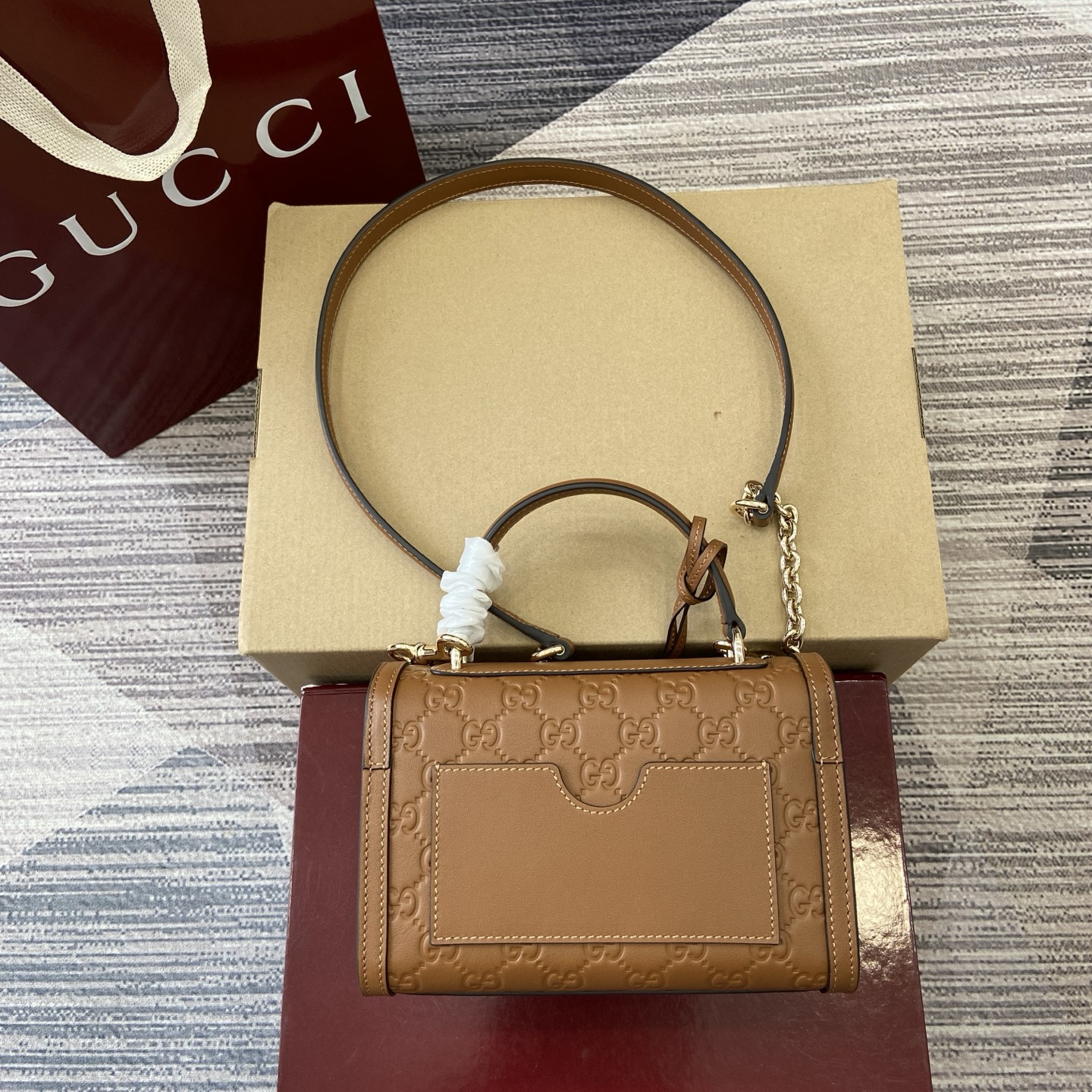 Gucci Padlock GG Embossed Leather Top Handle Bag Brown - Stylish & Versatile 4 i1757141272818 3200 0 1
