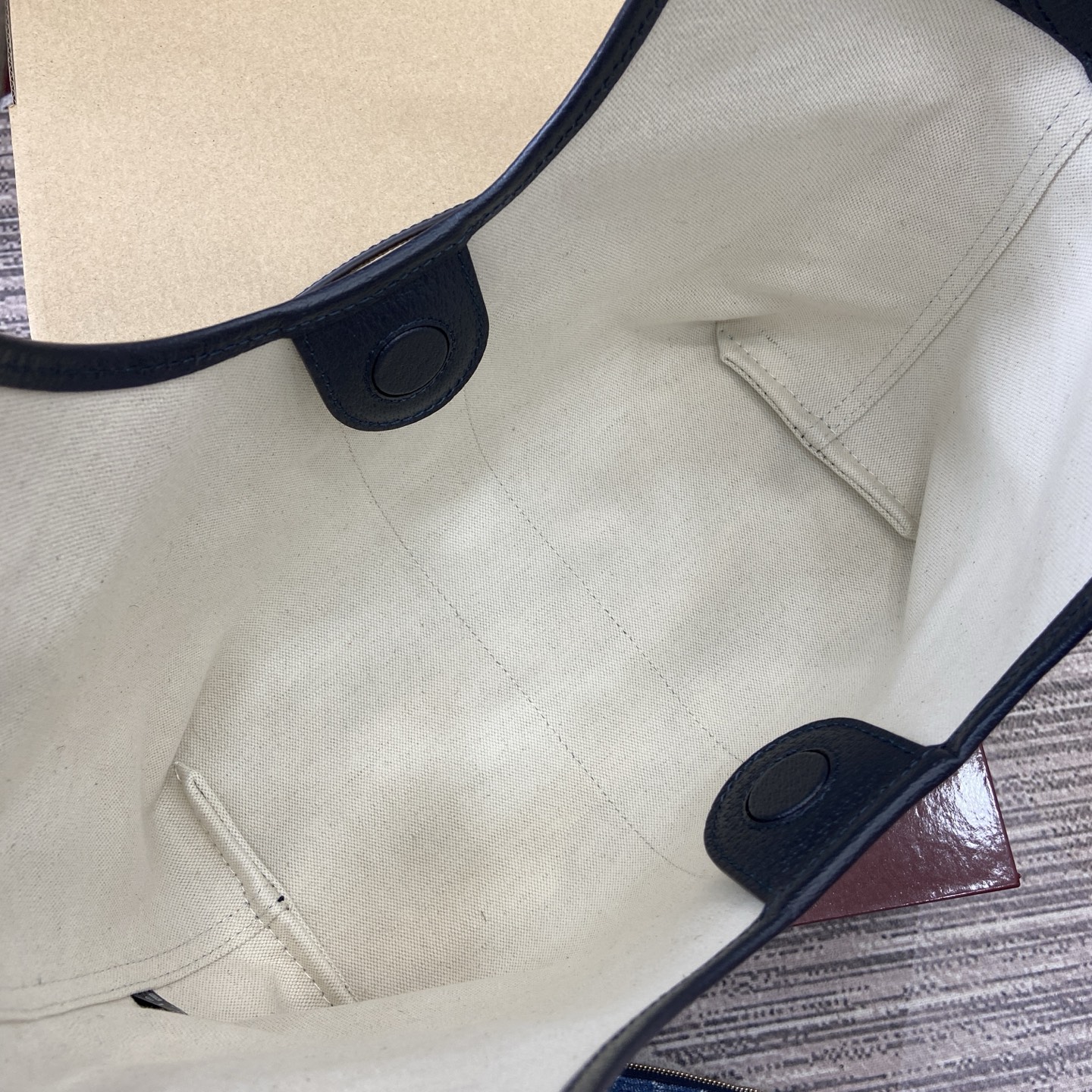 Gucci Giglio Small Tote Bag in Blue Denim Canvas with Web Trim 10 i1757309134862 459 0 9