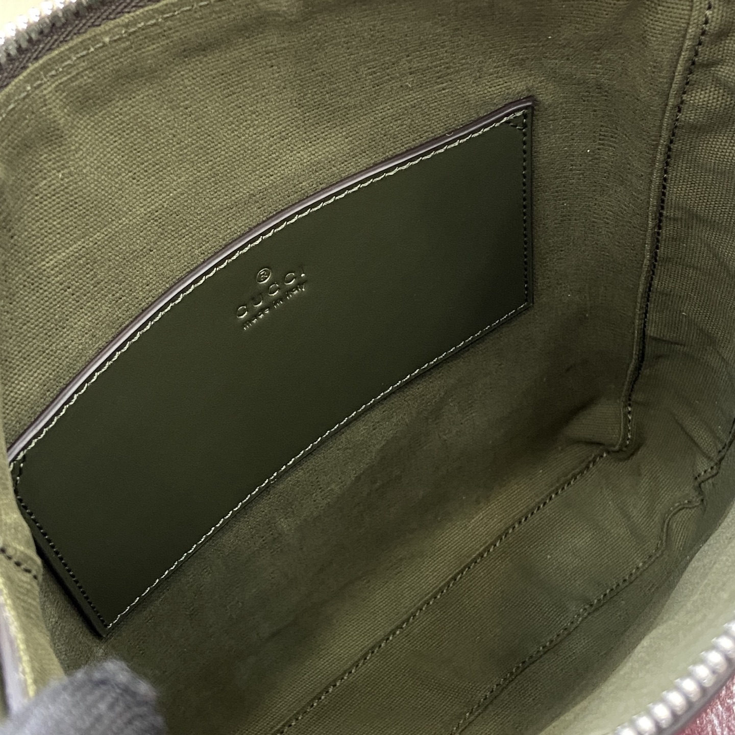Gucci Supreme Canvas Green Crossbody Bag with Leather Trim and Web Stripe 12 i1757920124318 3673 0 11