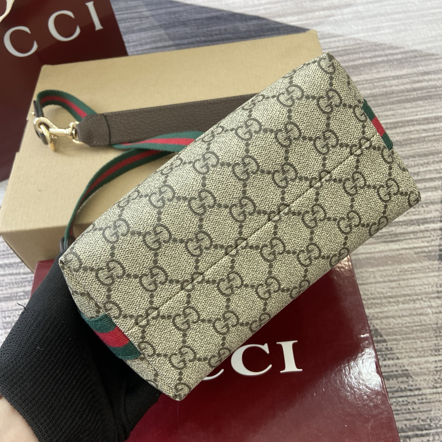 Gucci Ophidia Monogram Coated Fabric Small Shoulder Bag - Beige & Brown 7 i1758362471574 7050 0 6