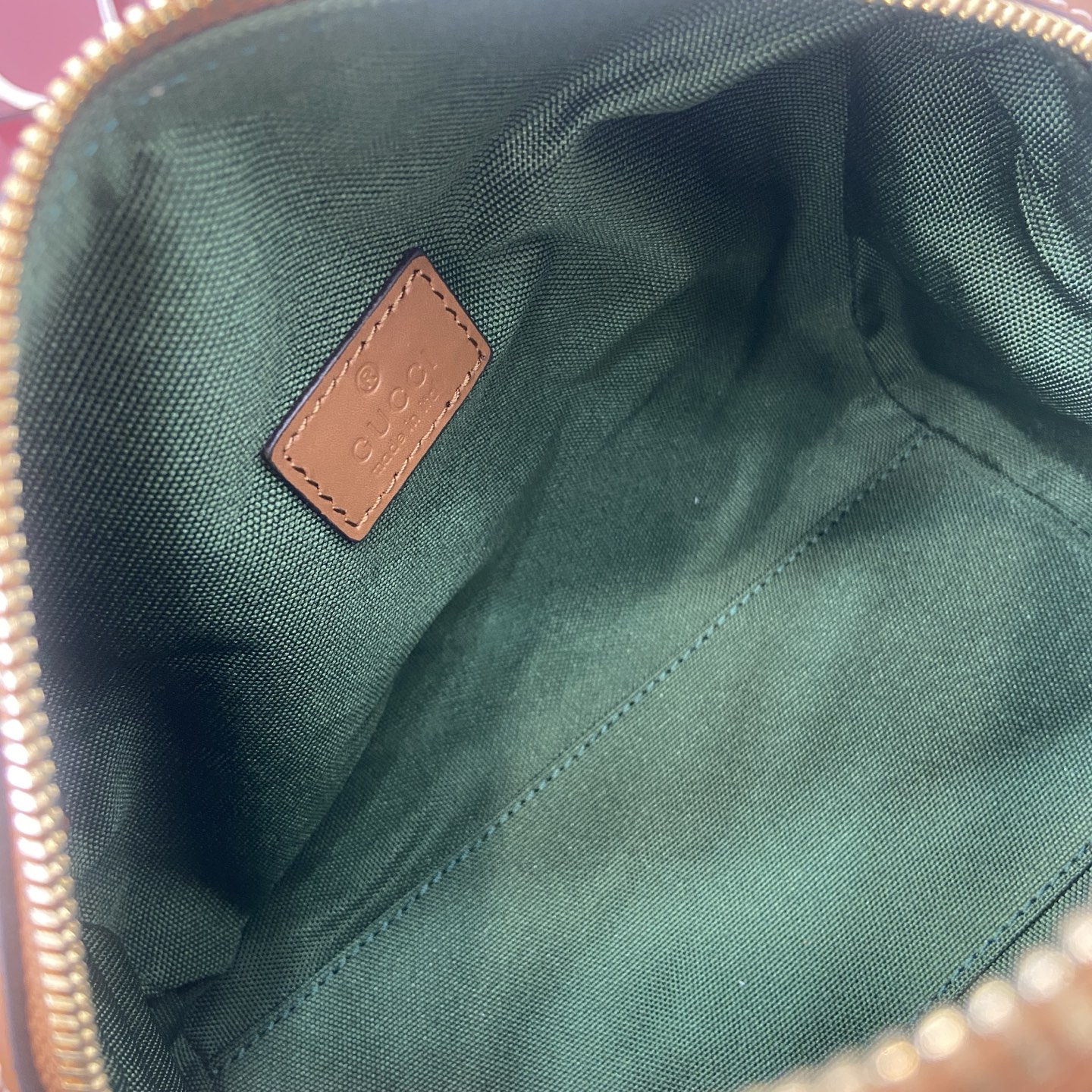 Gucci Mini Duffle Bag Beige and Brown GG Canvas with Web Stripe Detail 10 i1758362495188 2953 0 9