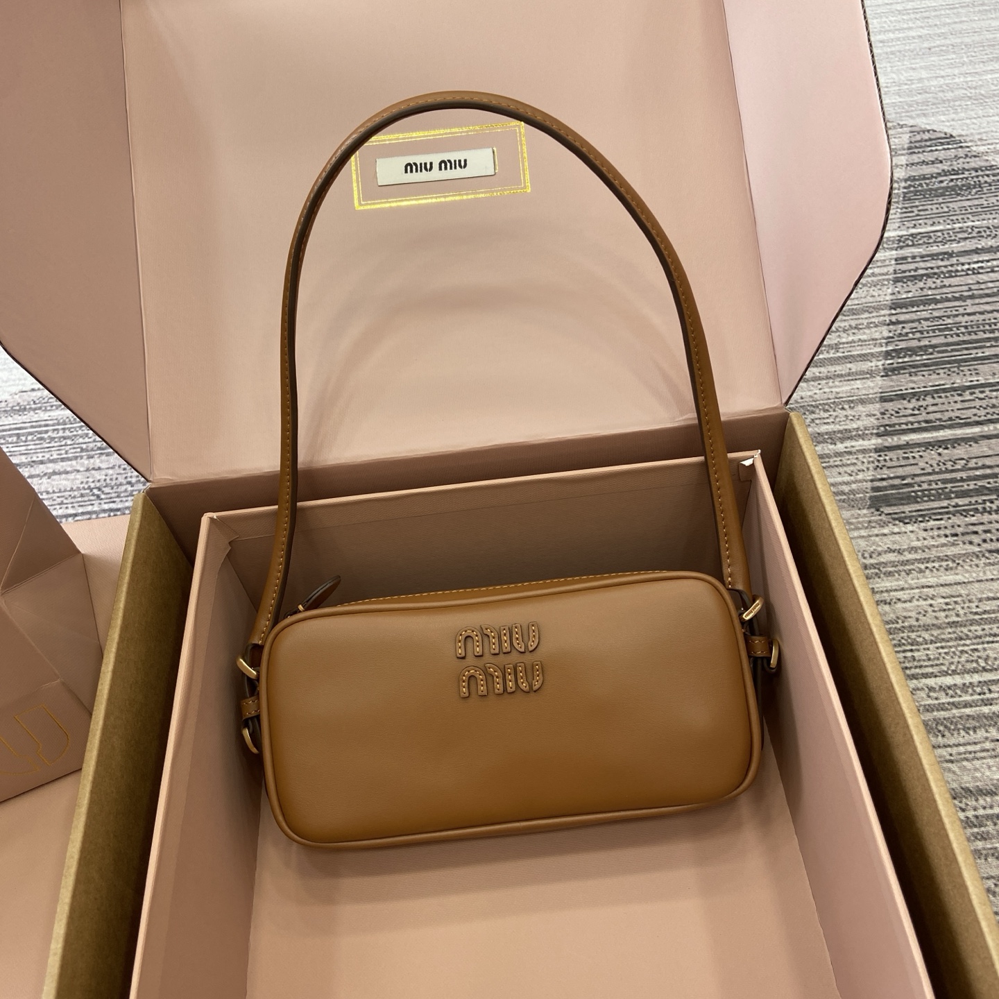 Miu Miu Limited Edition Mahjong Bag in Cognac Leather - Chic & Compact 2 i1758362925111 162 0 1