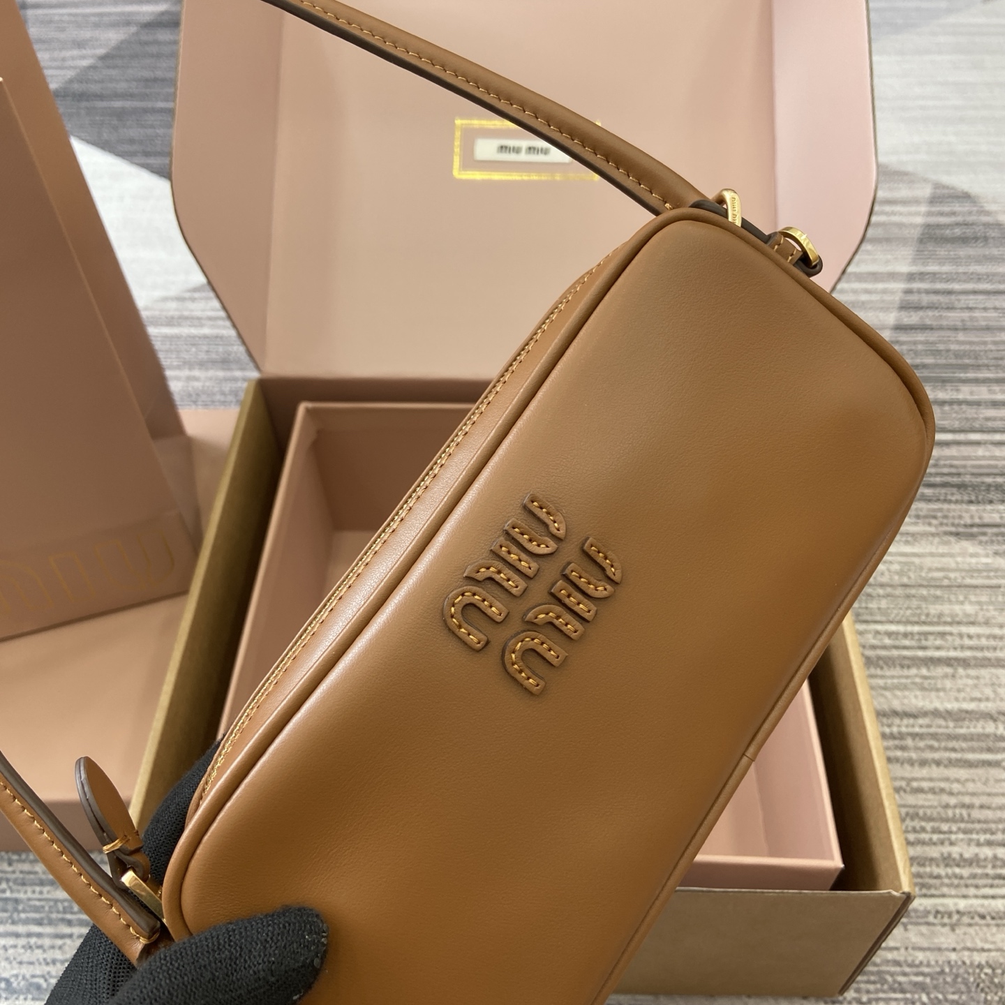 Miu Miu Limited Edition Mahjong Bag in Cognac Leather - Chic & Compact 8 i1758362925319 4619 0 7