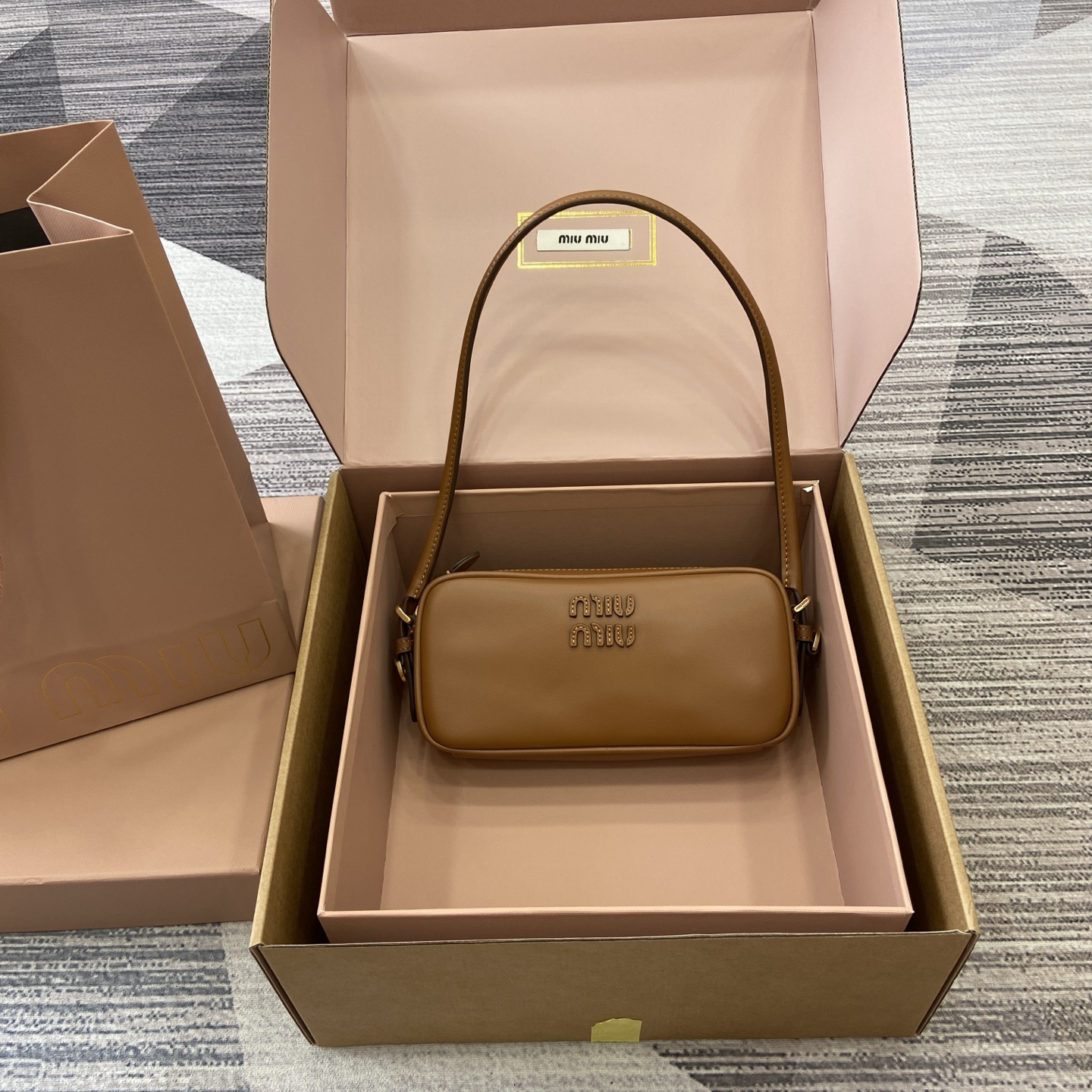 Miu Miu Limited Edition Mahjong Bag in Cognac Leather - Chic & Compact 1 i1758362926587 9070 0 0