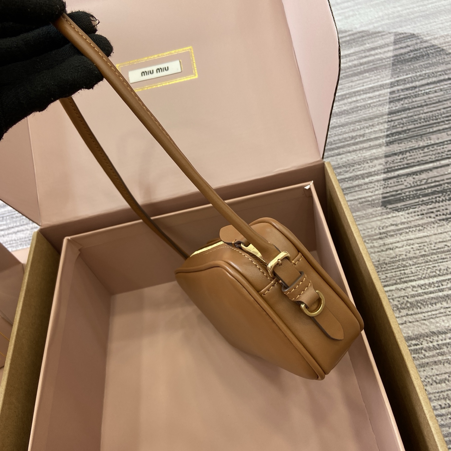 Miu Miu Limited Edition Mahjong Bag in Cognac Leather - Chic & Compact 4 i1758362927600 8739 0 3