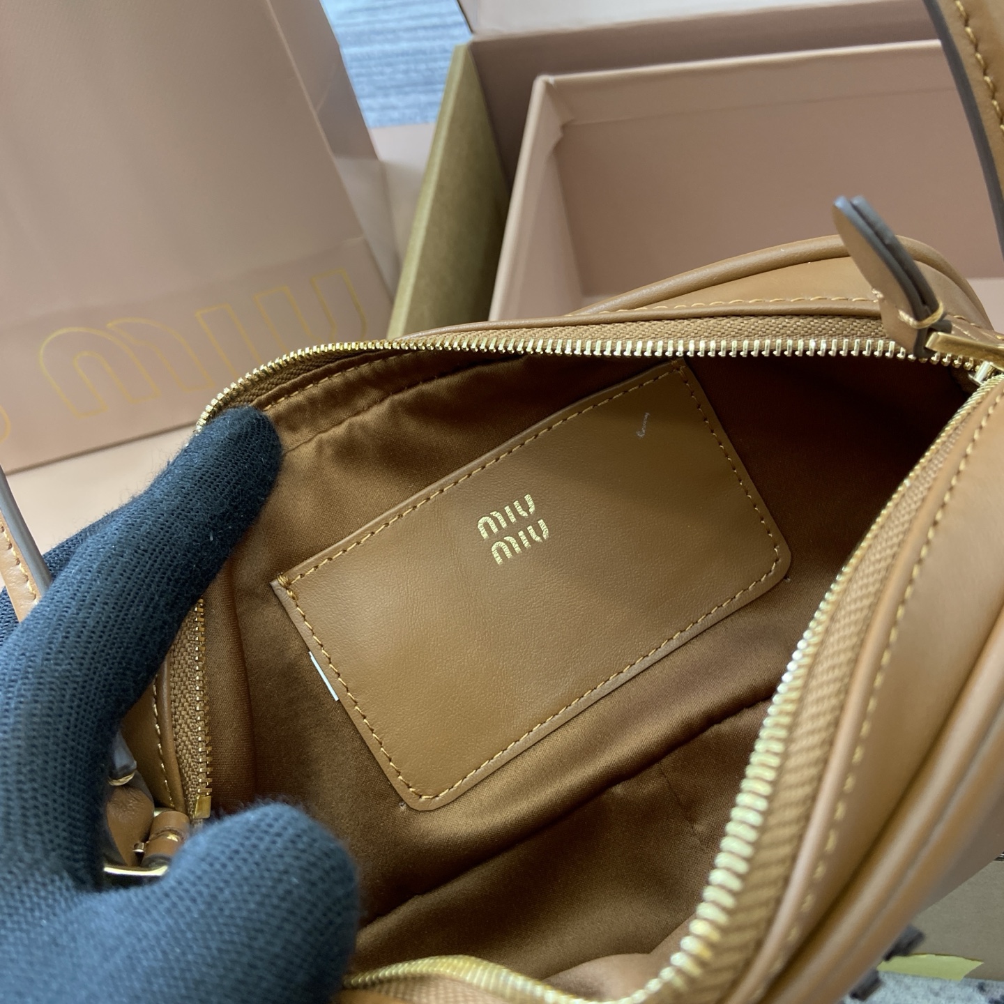 Miu Miu Limited Edition Mahjong Bag in Cognac Leather - Chic & Compact 12 i1758362929581 5563 0 11