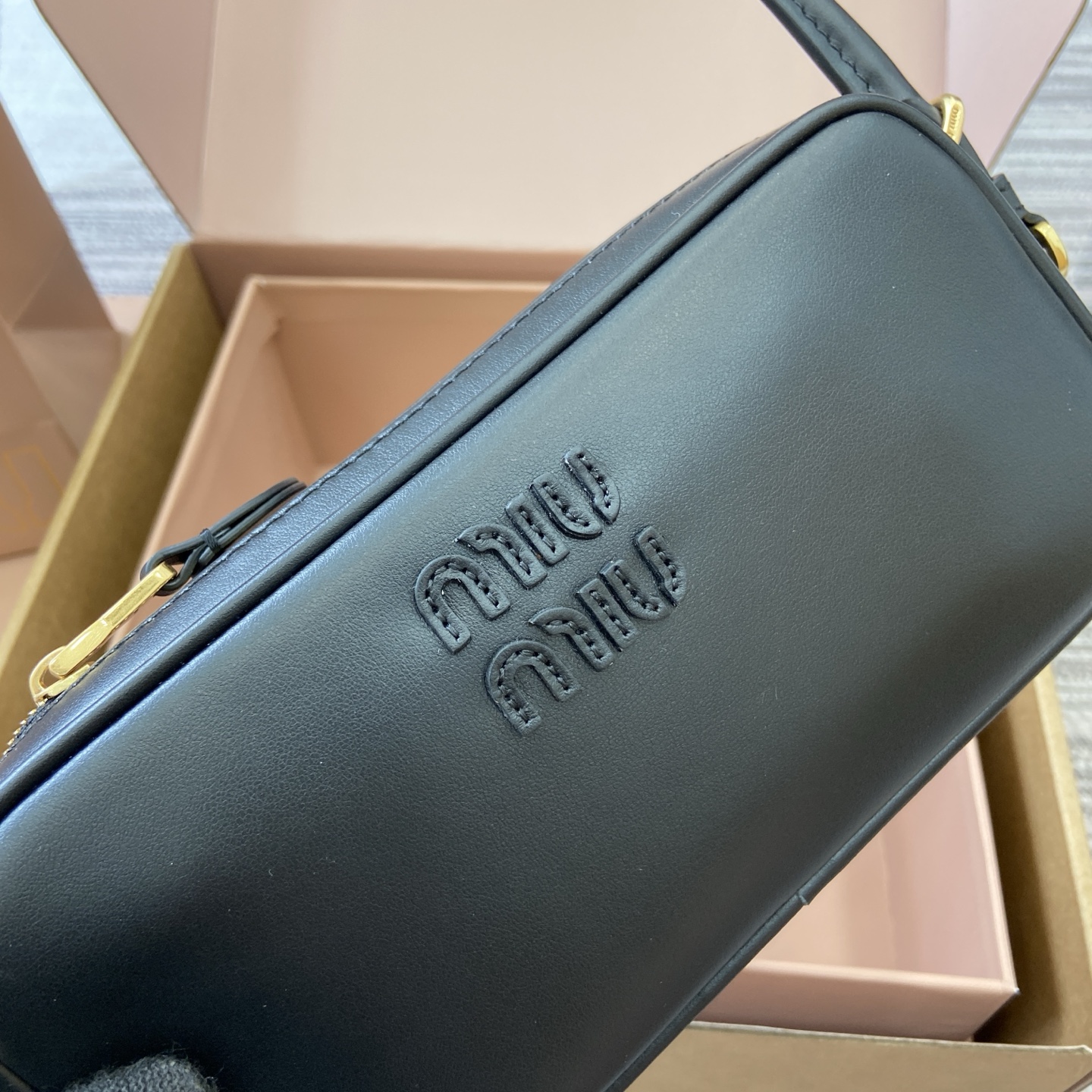 Miu Miu Limited Edition Black Leather Mahjong Bag with Adjustable Strap 9 i1758362934776 3044 0 7