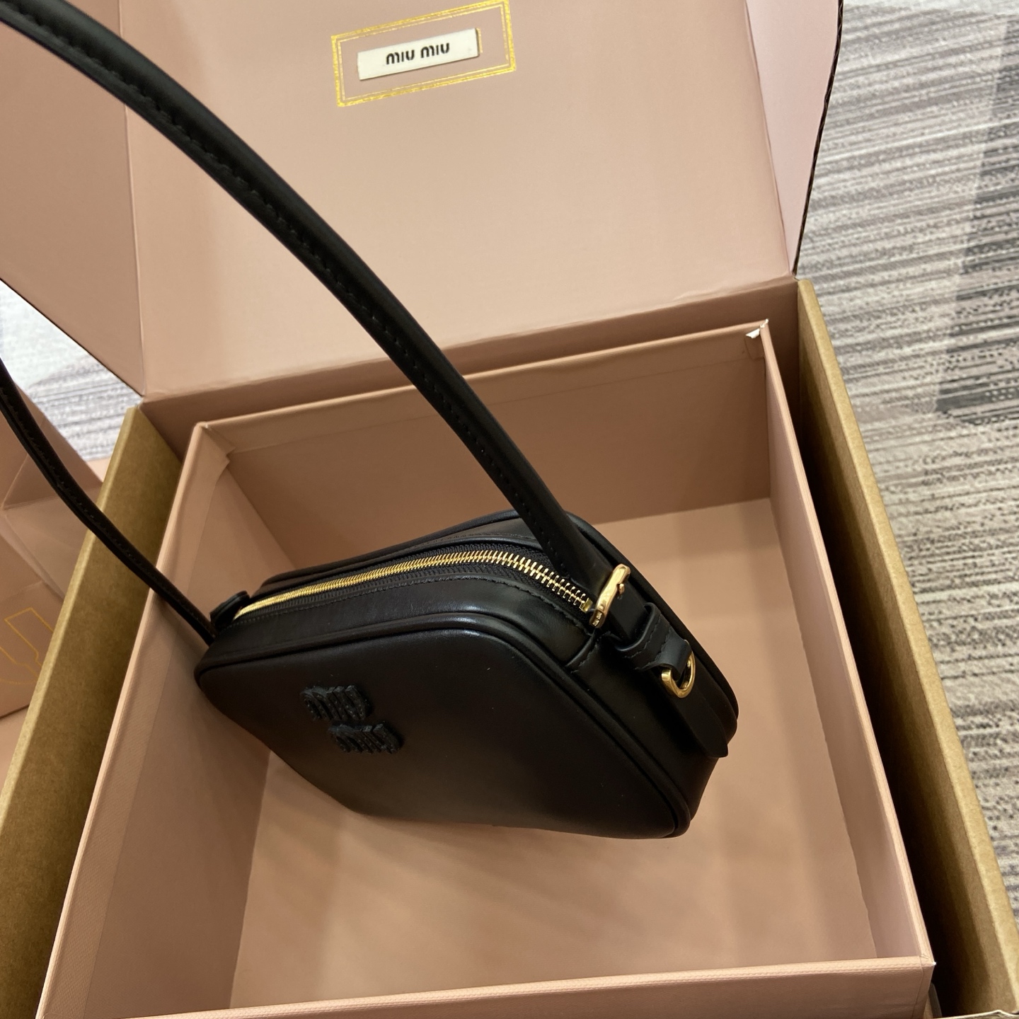Miu Miu Limited Edition Black Leather Mahjong Bag with Adjustable Strap 7 i1758362934966 2101 0 5