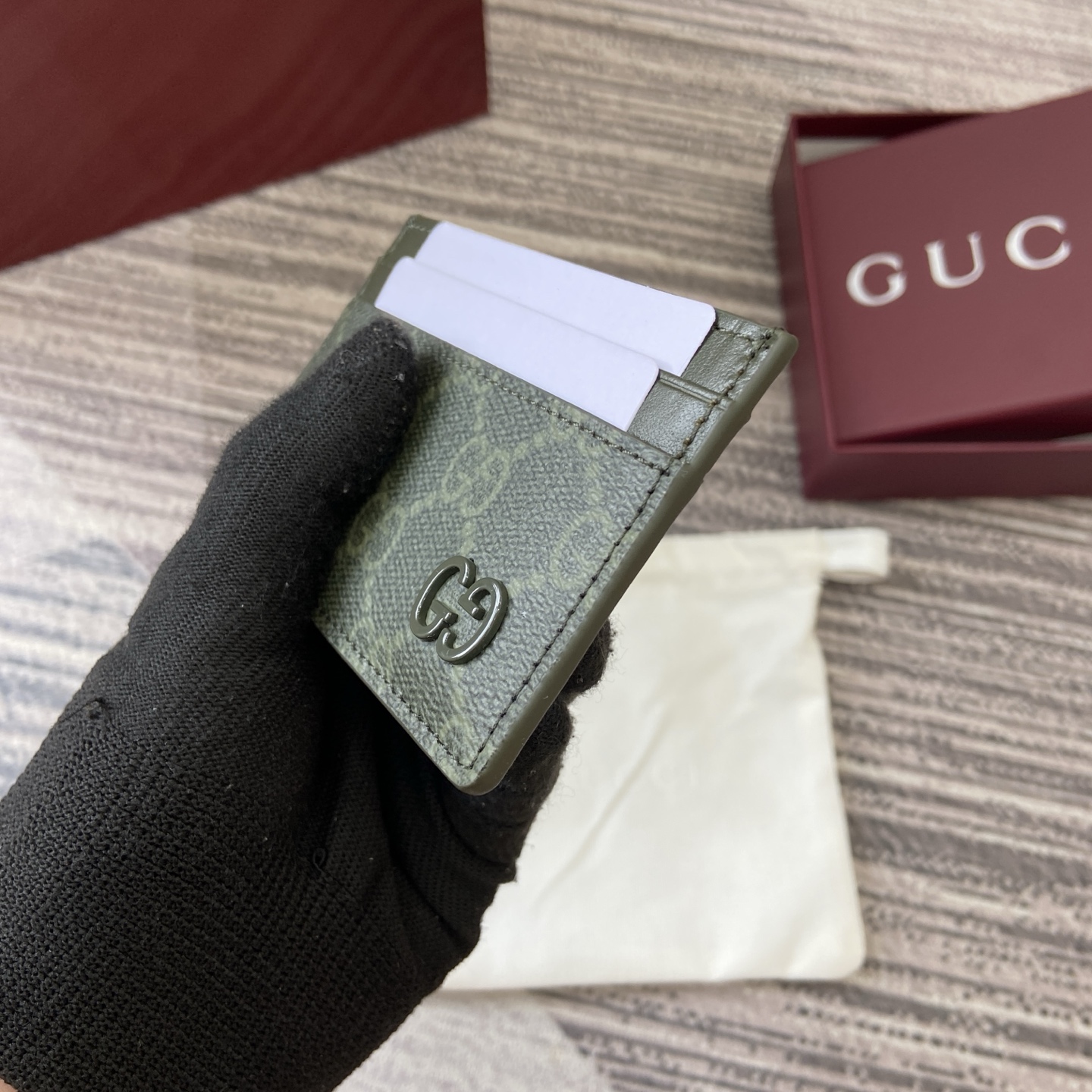 Gucci Forest Green GG-Motif Coated Fabric Card Holder - Slim & Stylish 6 i1758362956303 4353 0 4