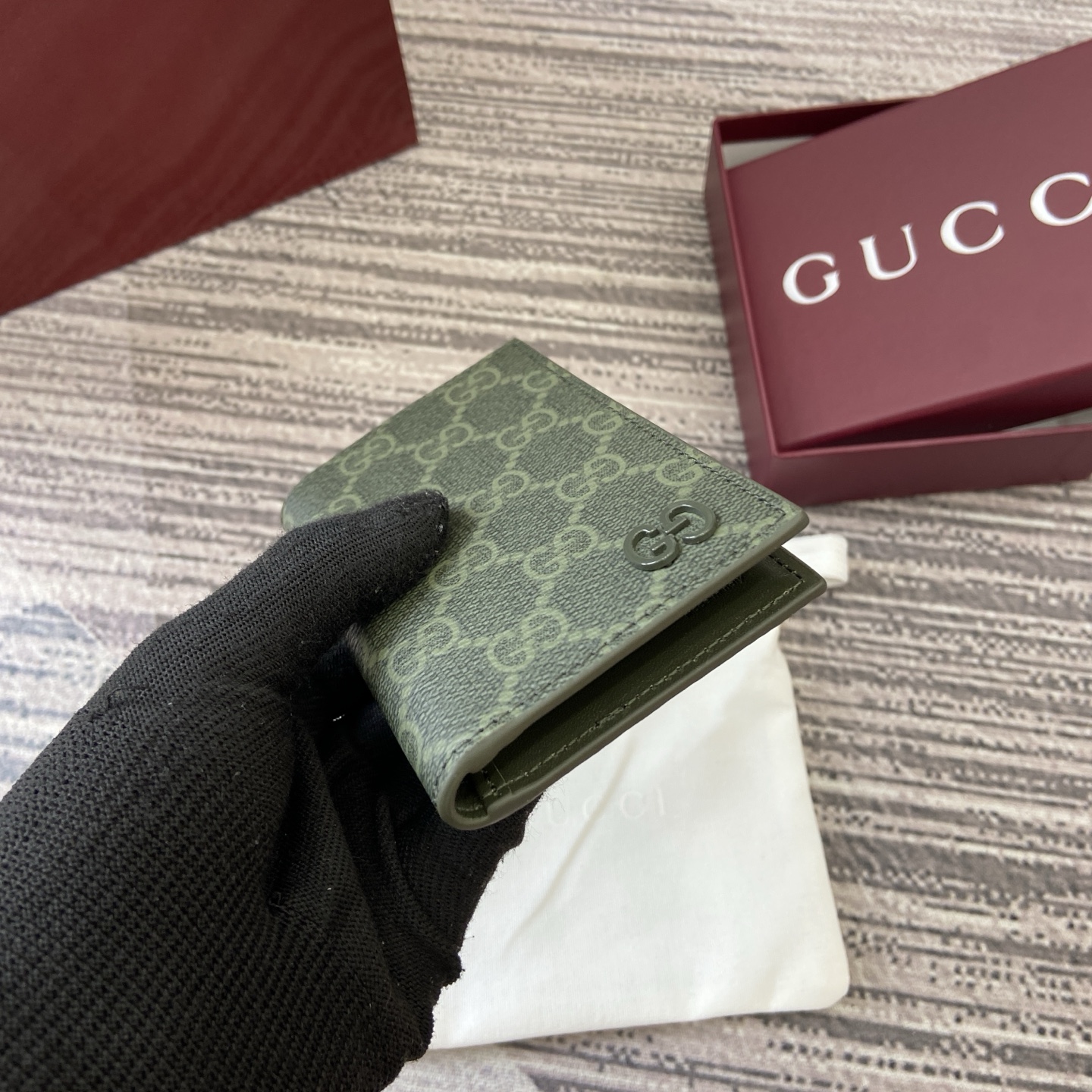 Gucci Forest Green GG Supreme Coated Fabric Card Holder Wallet 4 i1758362973792 3461 0 2