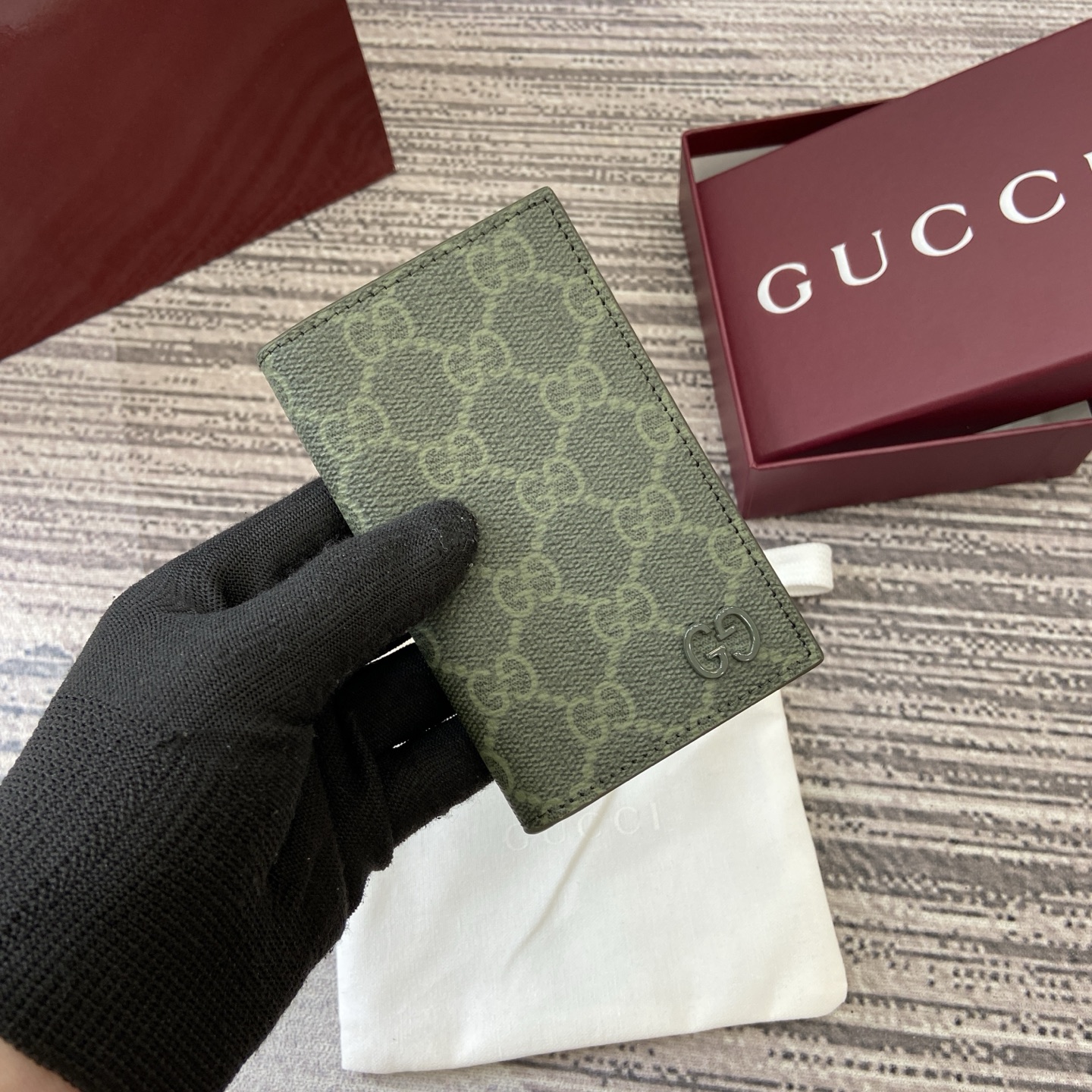 Gucci Forest Green GG Supreme Coated Fabric Card Holder Wallet 2 i1758362975302 9334 0 0