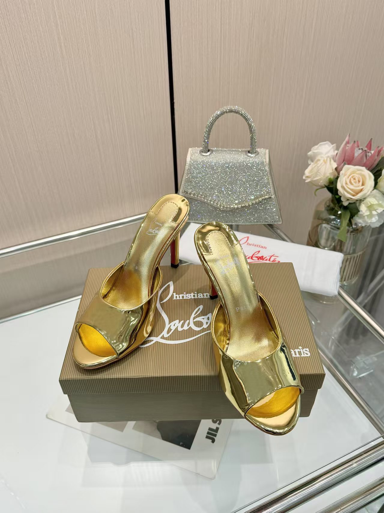 NO:129863,CL/Luboting CL MULE Size 35–43 Rubber Sole, High Heels, christian louboutin, high heels19860909CL/路铂廷CL MULE 码数35–43 橡胶底,高跟鞋,christian louboutin,high heels,Women's Shoes