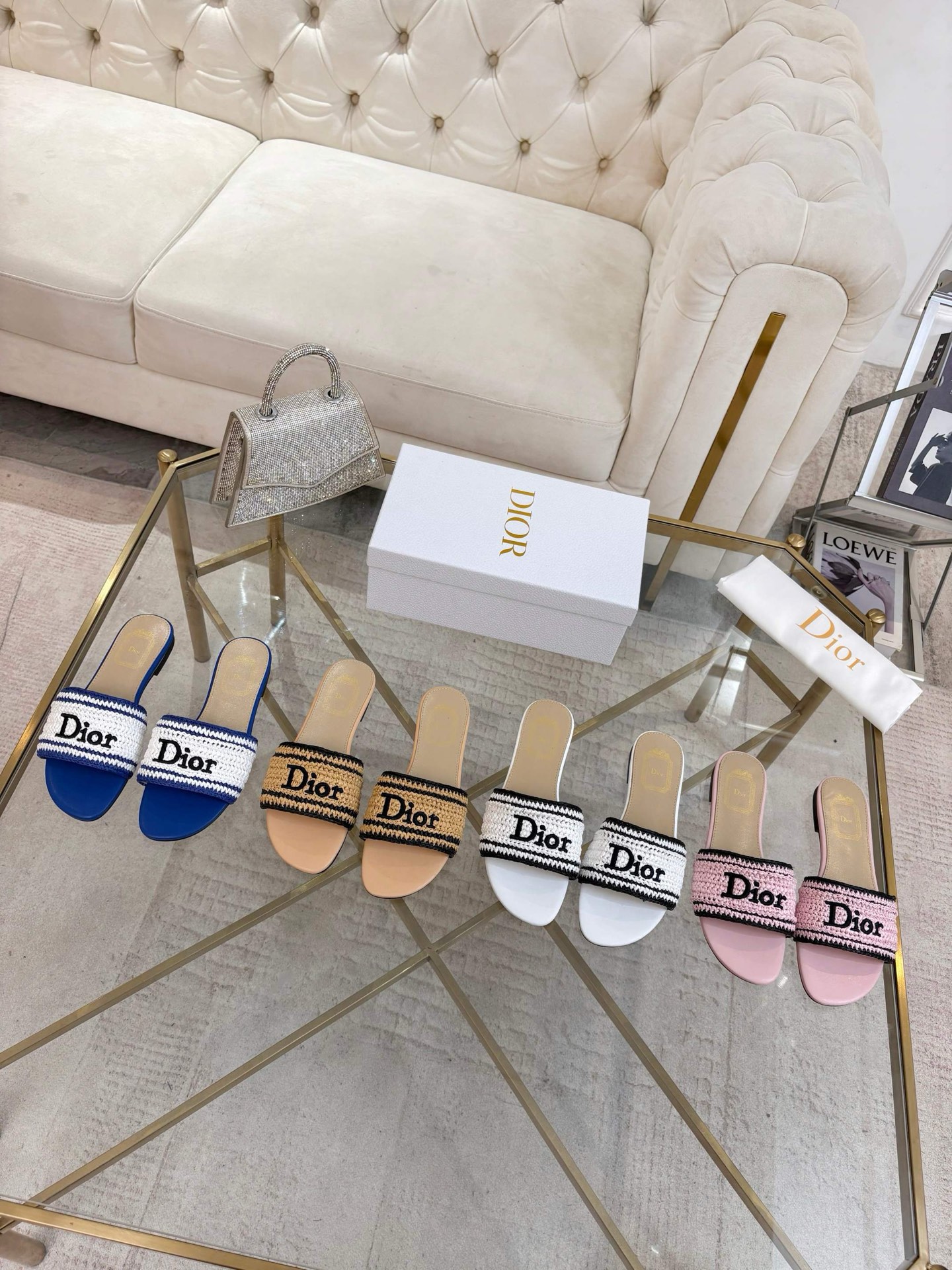 NO:870754,Dior 2026 new PP straw hand-woven + classic embroidery technology, lining: sheepskin, color: apricot, white, pink, blue Size: 35-42 genuine leather sole, slippers, dior, slippers, sheepskin19860909迪奥2026新款 PP草手工编织+经典刺绣工艺, 内里:羊皮,颜色:杏色,白色,粉色,蓝色 Size: 35-42 真皮底,拖鞋,dior,slippers,sheepskin,Women's Shoes