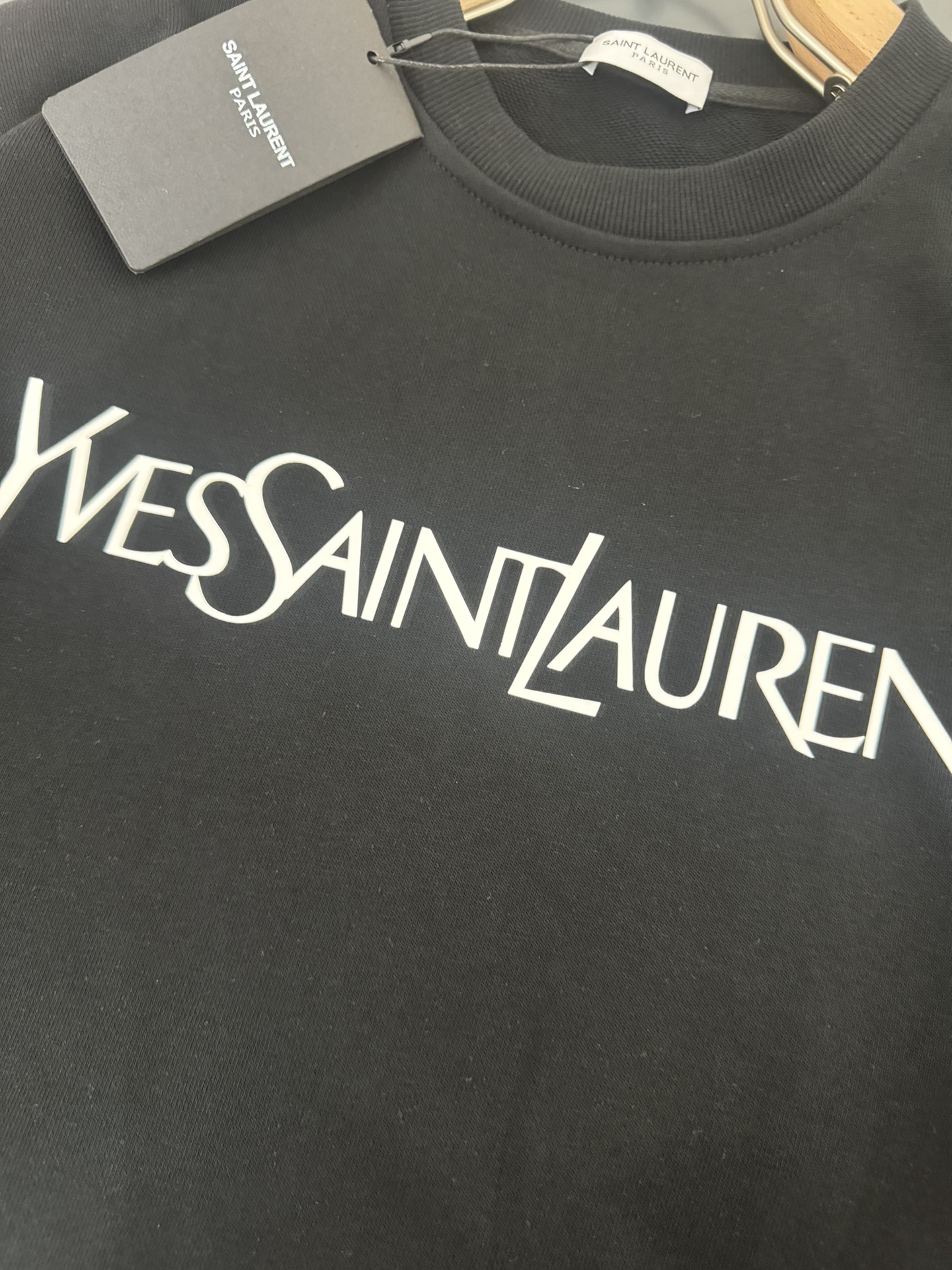 *YvesSaintLaurent*YSL*圣罗兰*秋冬最新款圆领时尚长袖卫衣立体硅胶工艺logo设计4