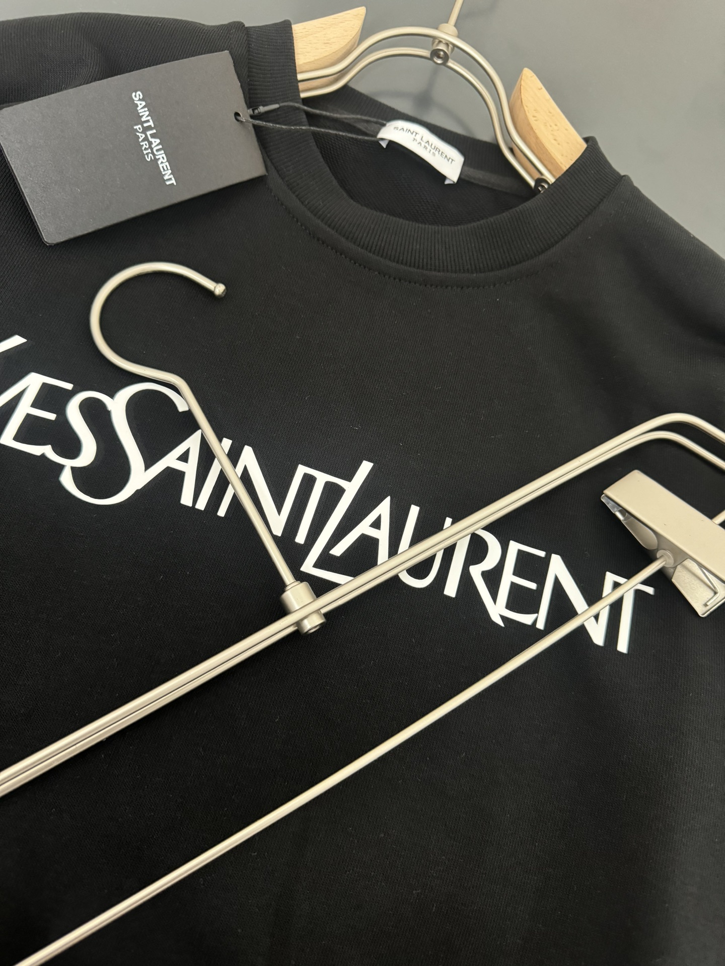 *YvesSaintLaurent*YSL*圣罗兰*秋冬最新款圆领时尚长袖卫衣立体硅胶工艺logo设计4