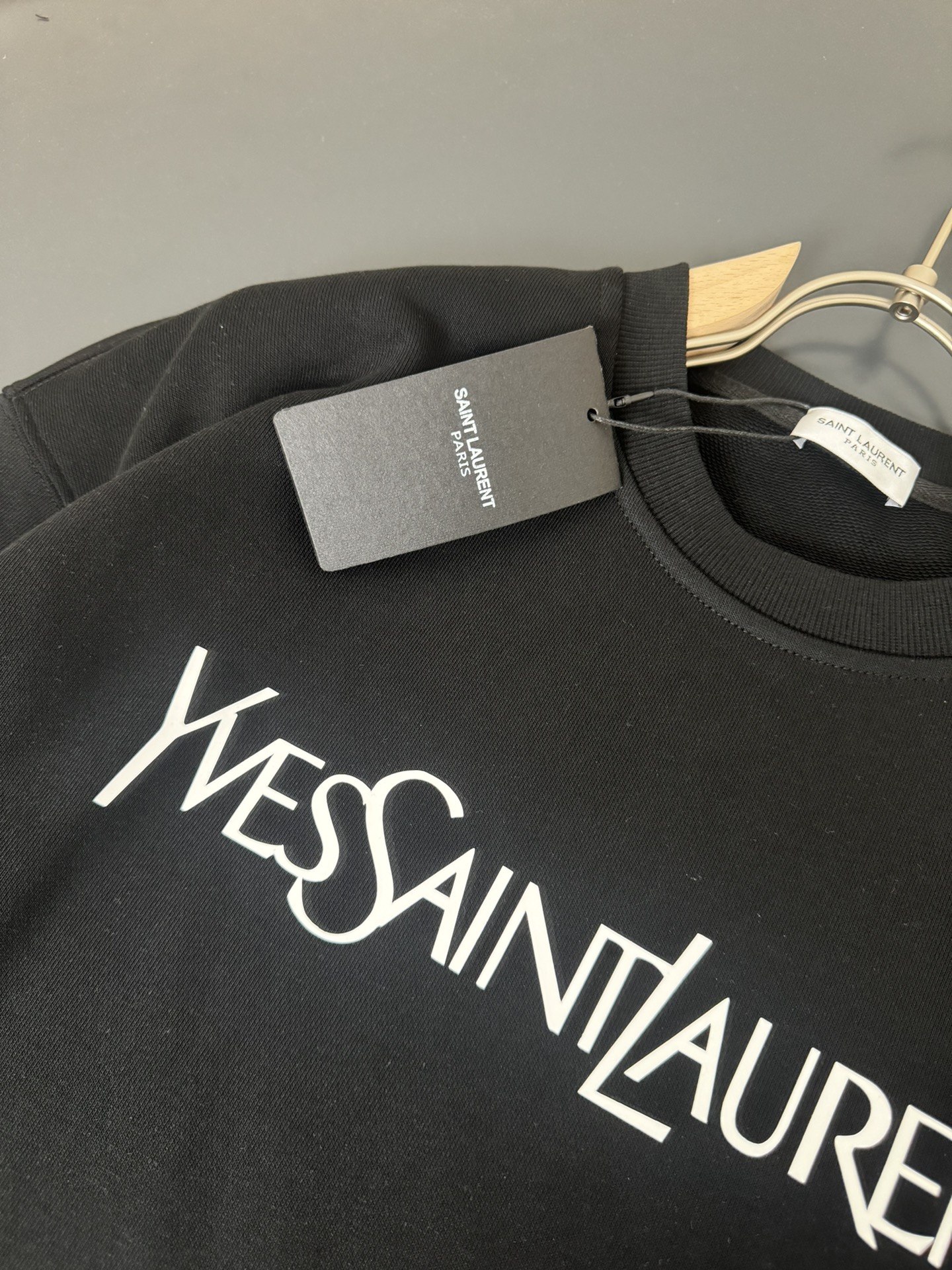 *YvesSaintLaurent*YSL*圣罗兰*秋冬最新款圆领时尚长袖卫衣立体硅胶工艺logo设计4