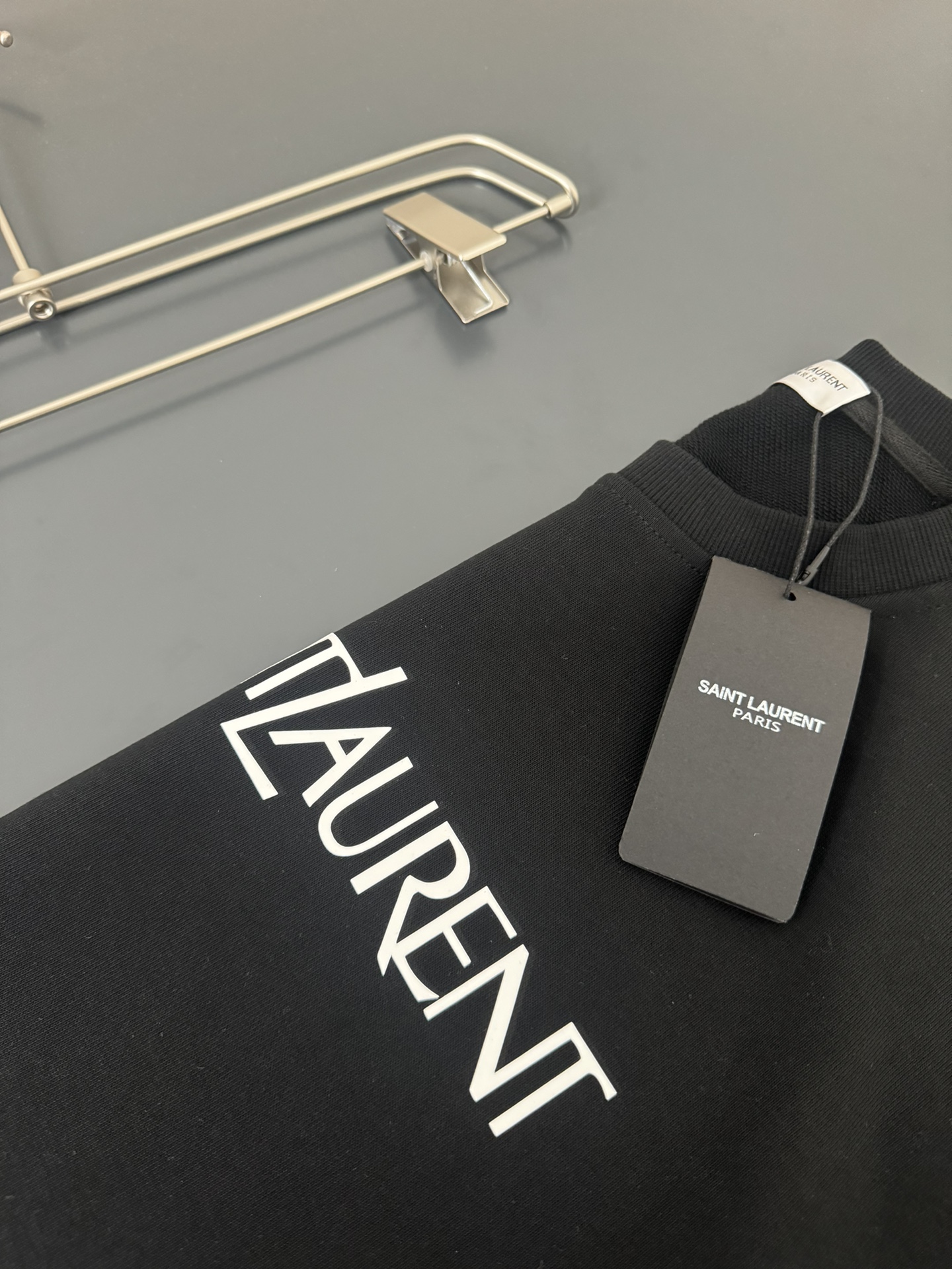 *YvesSaintLaurent*YSL*圣罗兰*秋冬最新款圆领时尚长袖卫衣立体硅胶工艺logo设计4