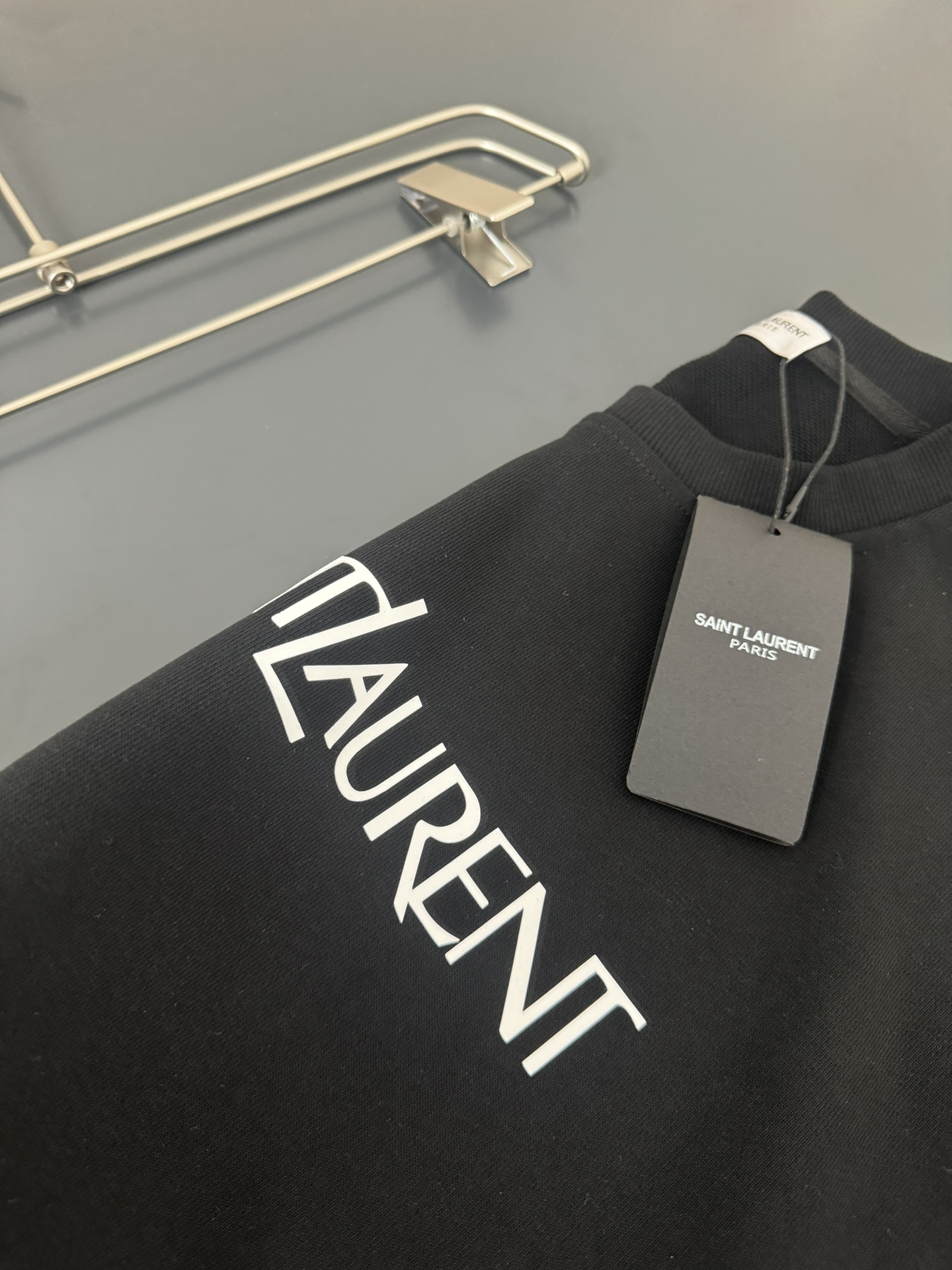 *YvesSaintLaurent*YSL*圣罗兰*秋冬最新款圆领时尚长袖卫衣立体硅胶工艺logo设计4