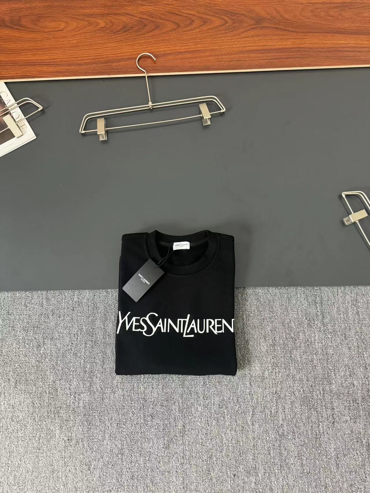 *YvesSaintLaurent*YSL*圣罗兰*秋冬最新款圆领时尚长袖卫衣立体硅胶工艺logo设计4