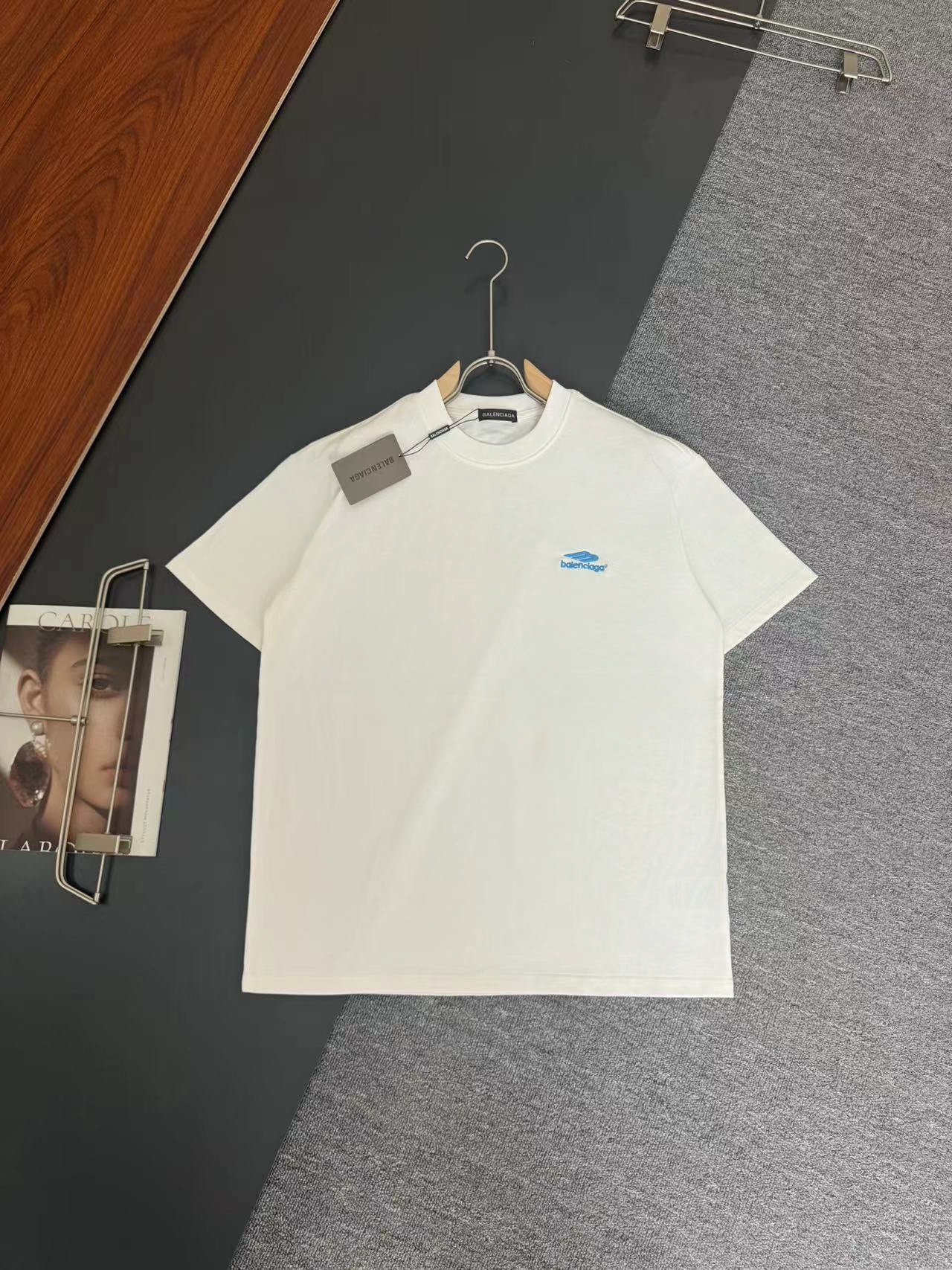Balenciaga * Balenciaga* Camiseta de manga corta de cuello redondo de moda para primavera/verano, tela de algodón puro …