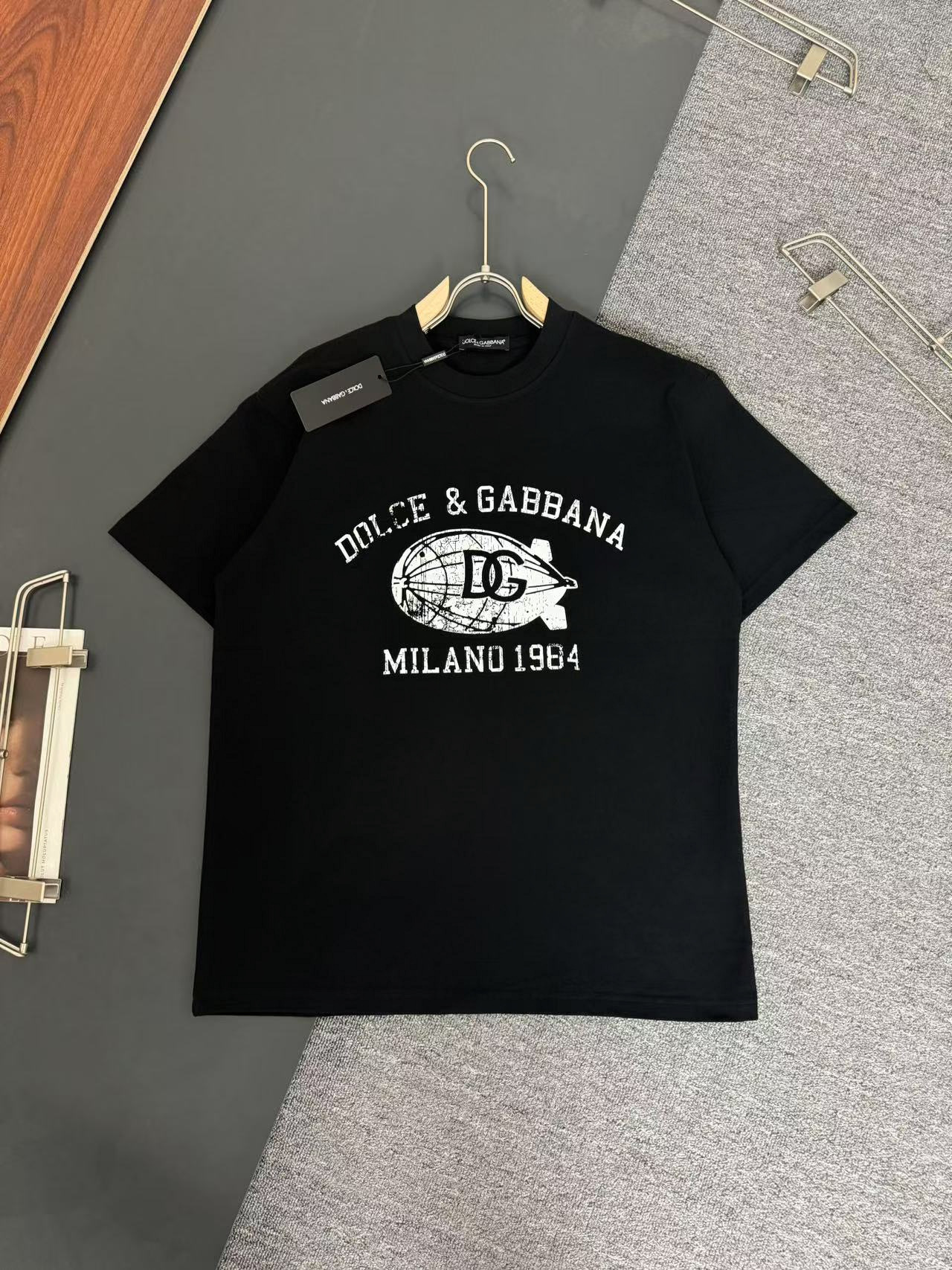 Dolce&Gabbana* Dolce & Gabbana*DG* camiseta de algodón puro de 320g, gruesa, transpirable y de corte holgado, con logo …