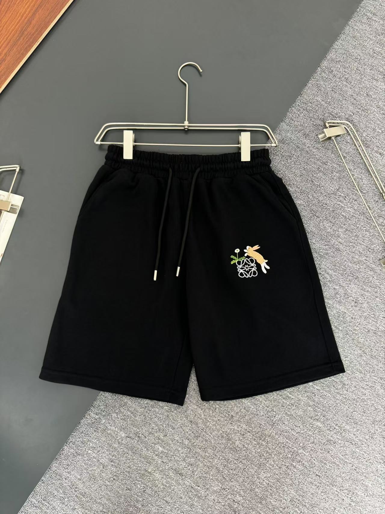 🅿️120 *LOEWE*Loewe* pantalones cortos casuales de algodón pesado de 400g, diseño de logotipo bordado, nueva temporada …