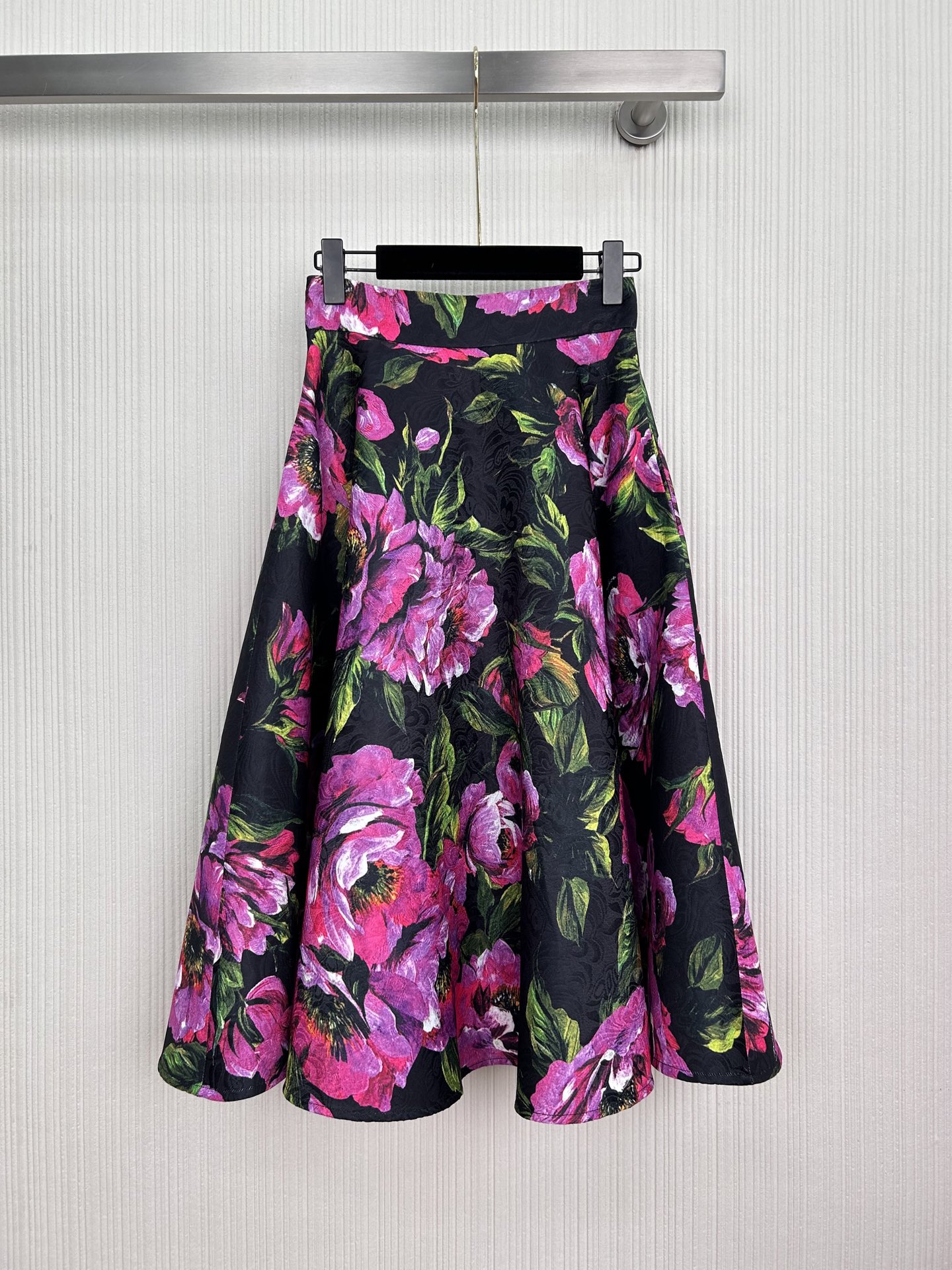 Dolce & Gabbana Floral Print Midi Skirt, Elegant High-Waisted A-Line Skirt