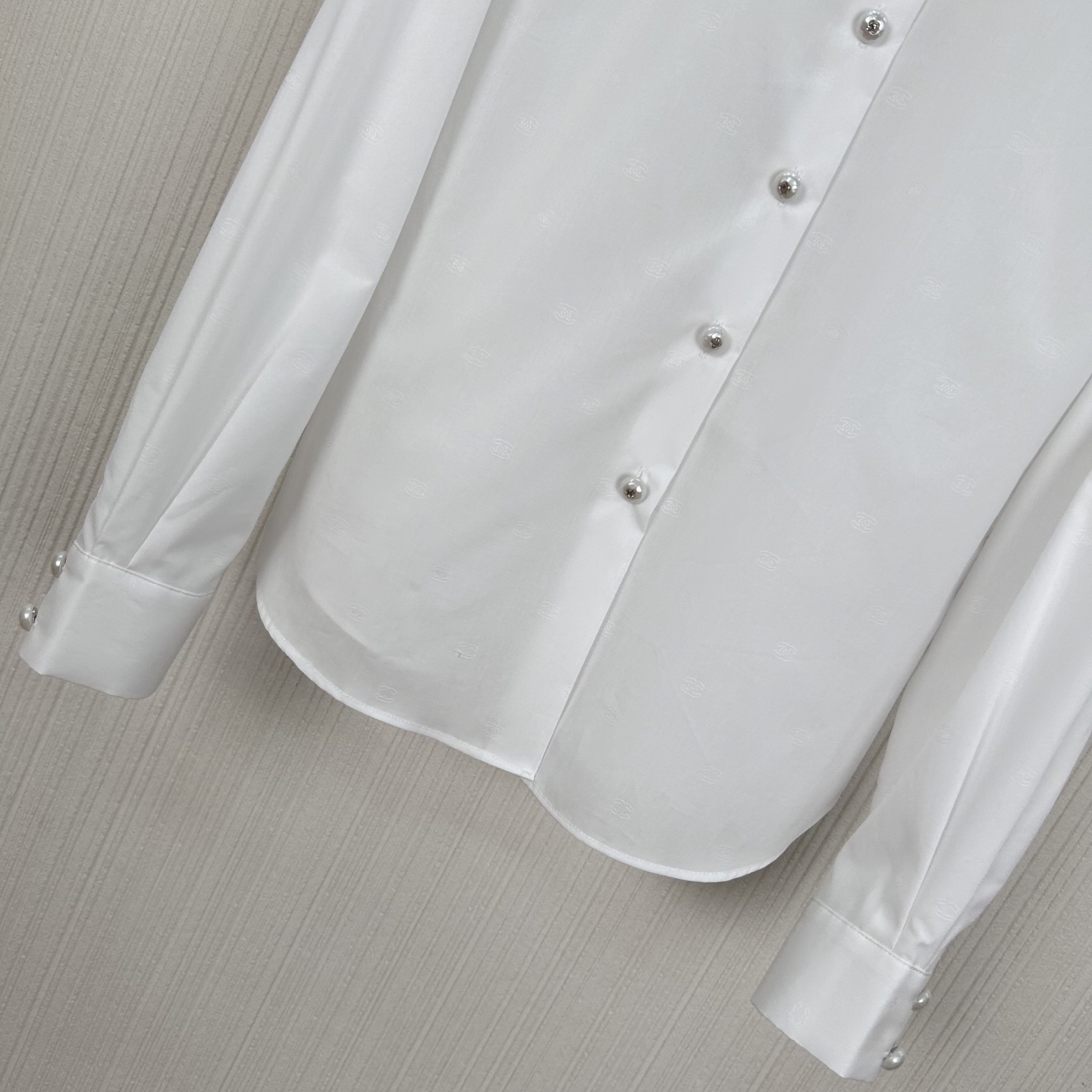 Coco-Inspired Pearl Button Blouse: French Court Style, Jacquard Cotton Shirt 4 i1743840826404 430 0 2