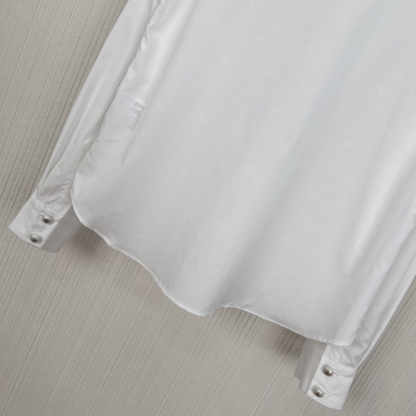 Coco-Inspired Pearl Button Blouse: French Court Style, Jacquard Cotton Shirt 9 i1743840826408 4383 0 8