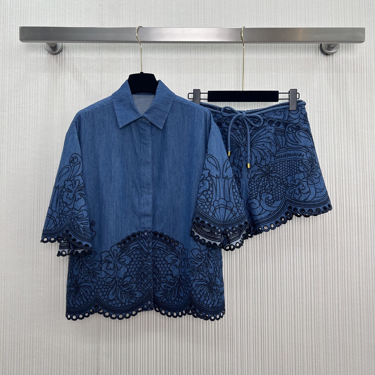 Embroidered Denim Short Sleeve Shirt - Bohemian Style, Floral Design 2 i1749799703785 2596 0 0