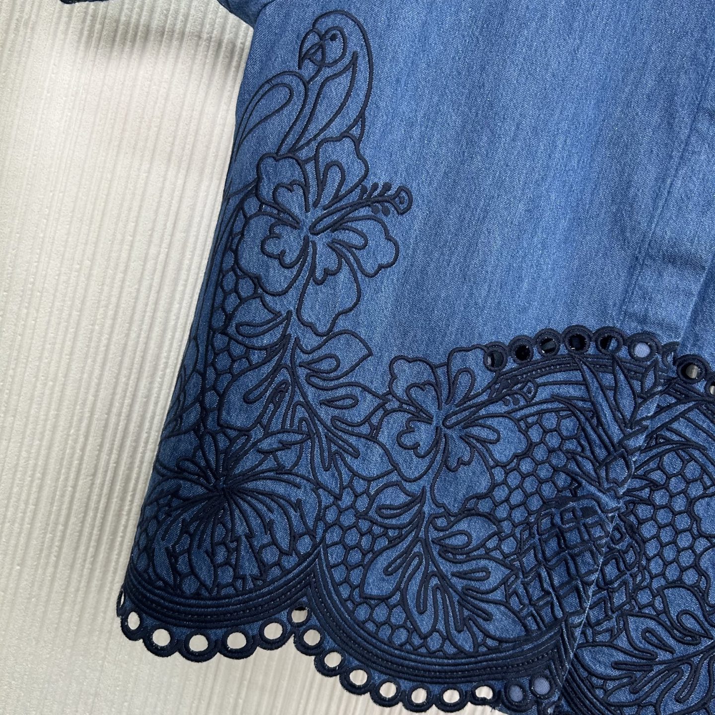 Embroidered Denim Short Sleeve Shirt - Bohemian Style, Floral Design 7 i1749799707759 7827 0 5
