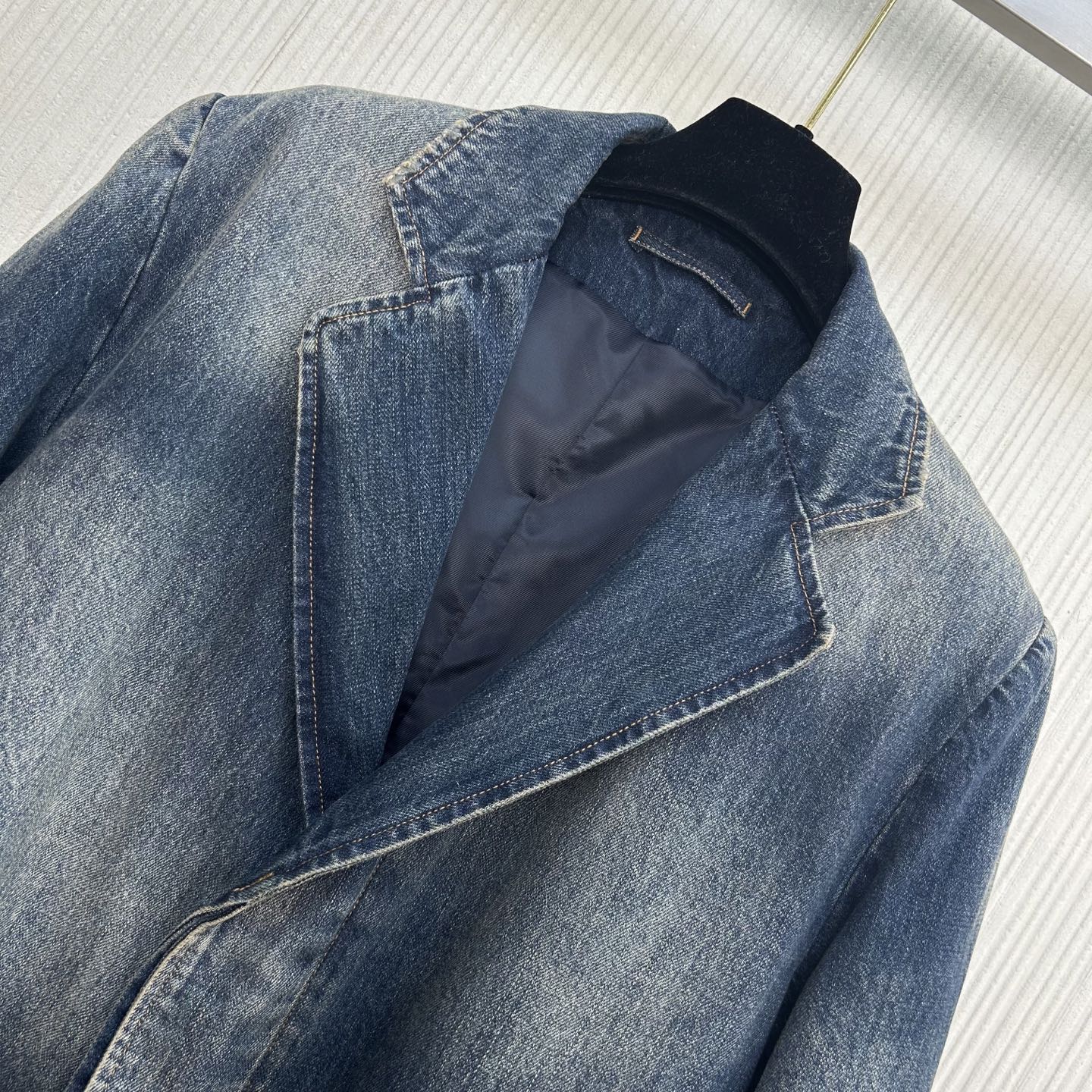 Prada Denim Long Coat: Unisex Straight Shoulder Fit, Enzyme Wash, Vintage Look 3 i1758082993645 7989 0 1