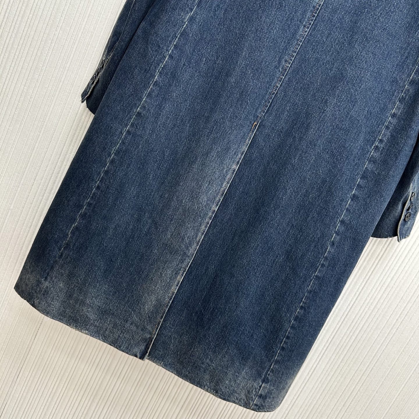 Prada Denim Long Coat: Unisex Straight Shoulder Fit, Enzyme Wash, Vintage Look 9 i1758082993794 1585 0 7