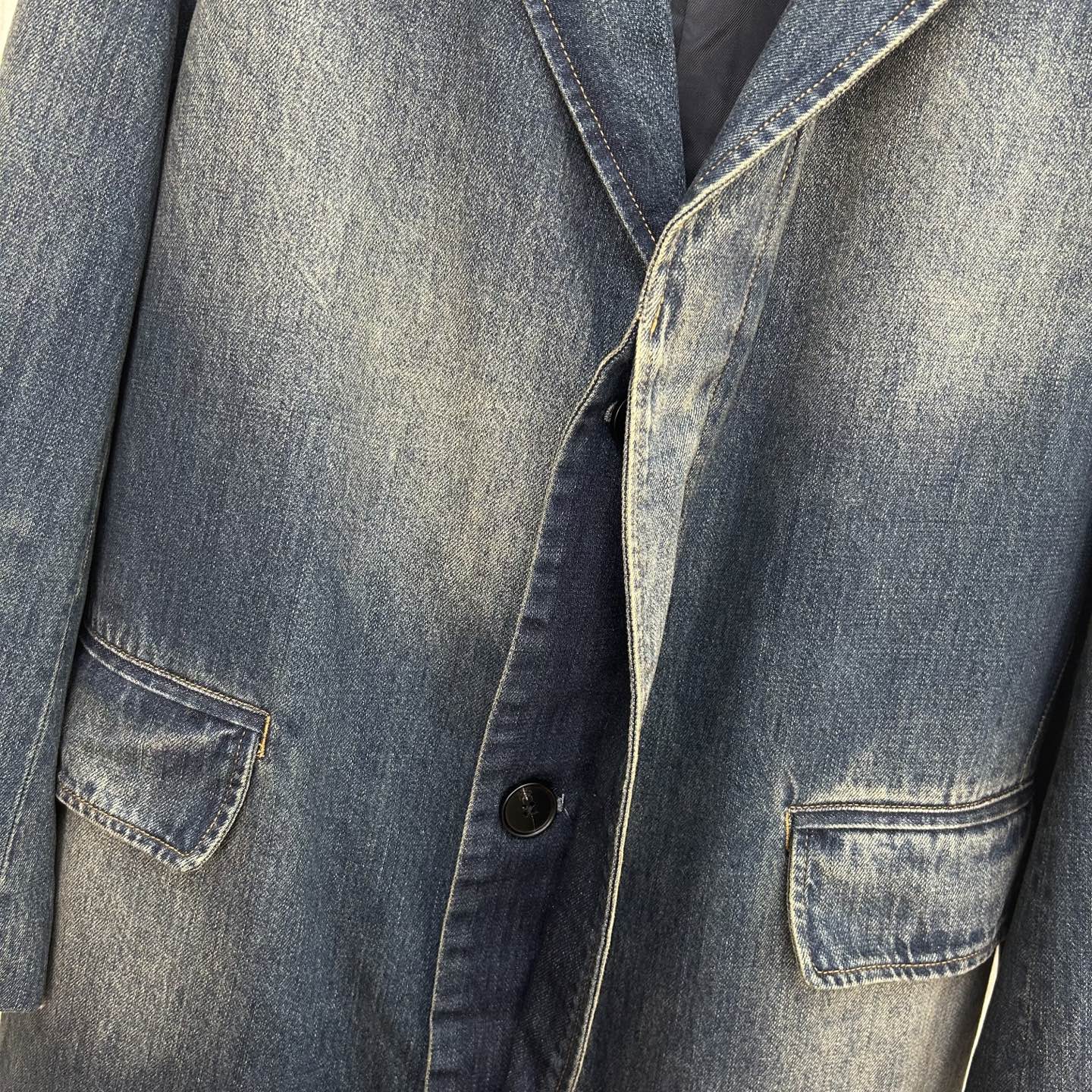 Prada Denim Long Coat: Unisex Straight Shoulder Fit, Enzyme Wash, Vintage Look 4 i1758082993837 8080 0 2