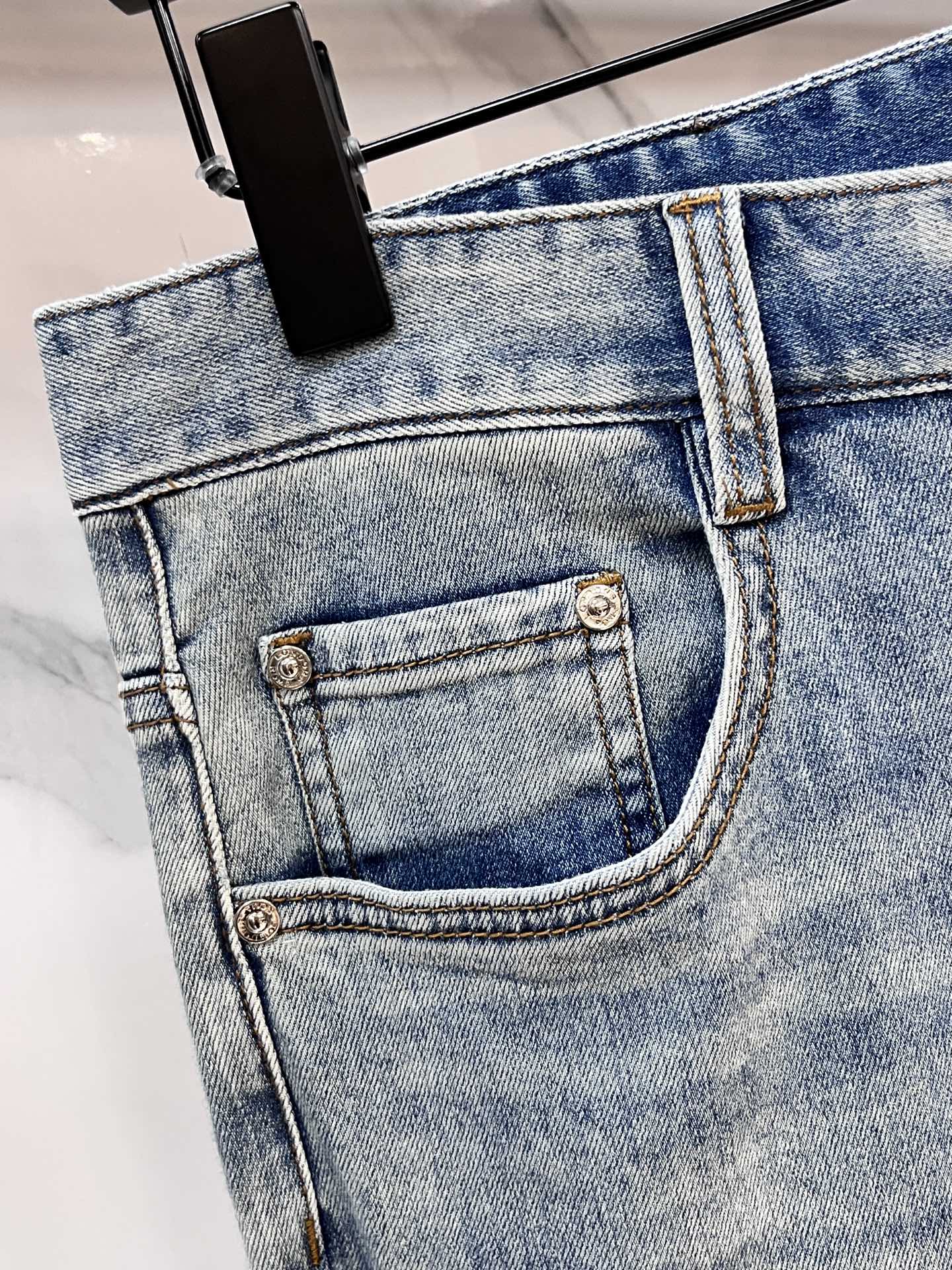 High-quality Imported Jeans with Heavy-Spring Fruit Wash and Hardware Decorations - 图片 6