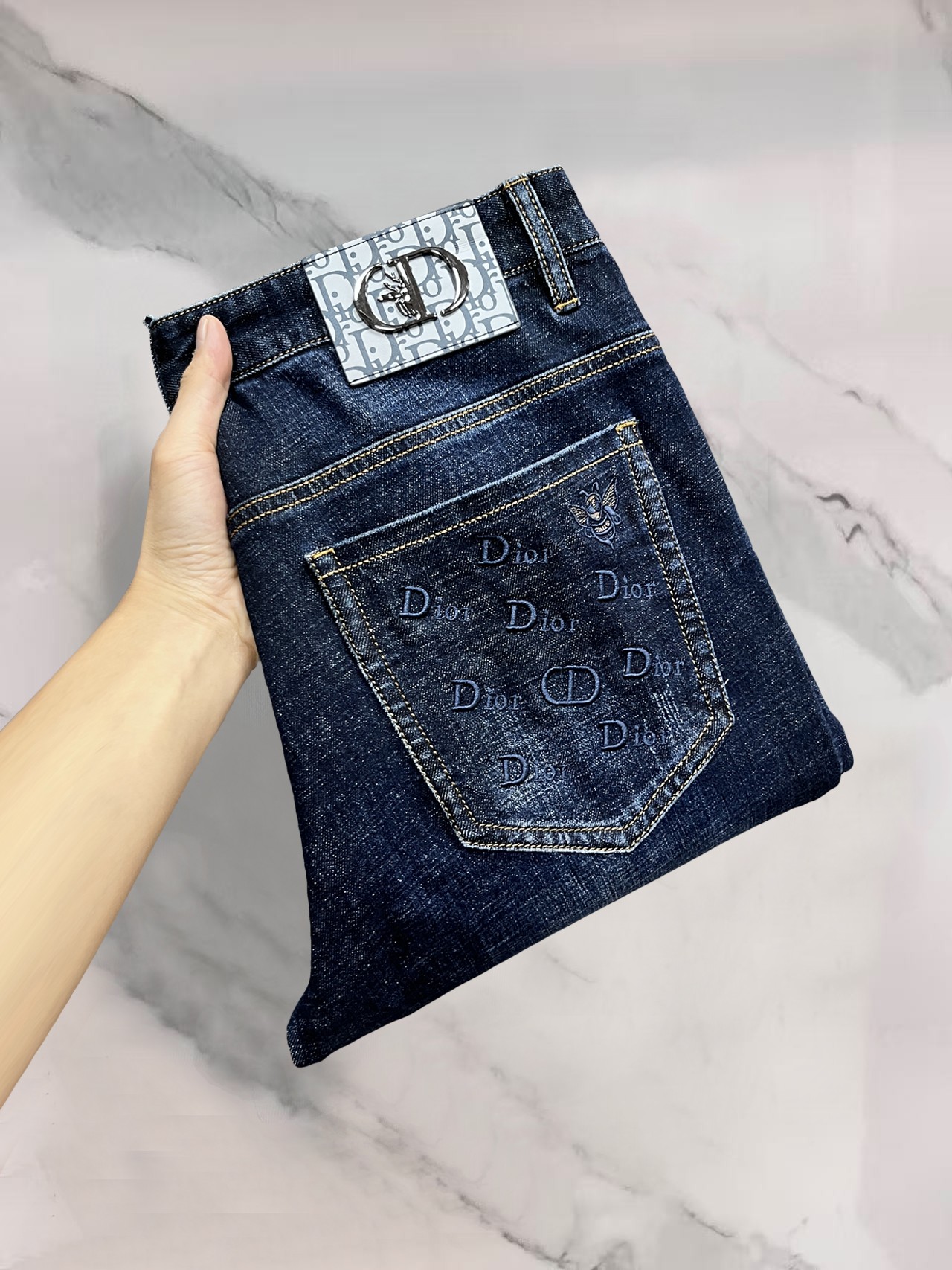 迪奥🔥高端定制、2025早秋最新款牛仔裤 柜台同步发售 原版定制 客供五金辅料 原单品质 进口固色牛仔弹