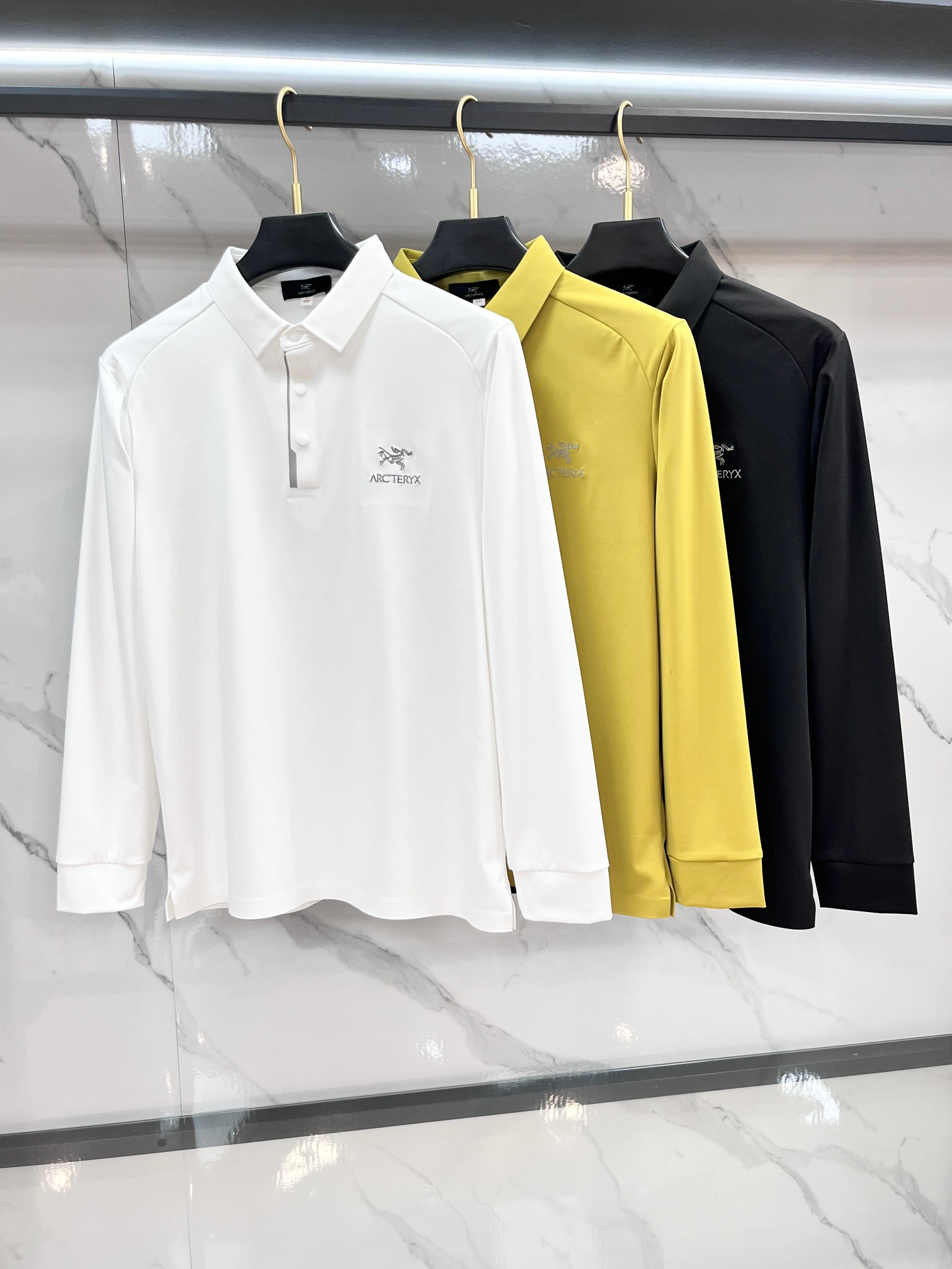 始祖鸟 专柜新品秋款长袖Polo，高端定制高版本时尚百搭爆款▲A原版进口珠地棉，胸前logo图案设计 手