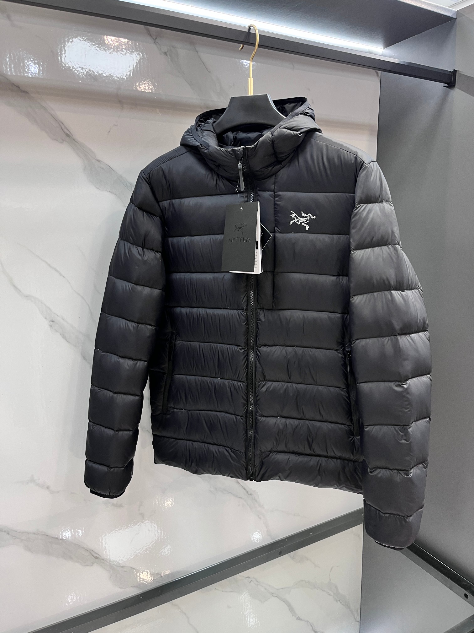 始祖鸟 2025秋冬新款连帽羽绒服外套，爆款来袭，高版本。内充90绒，蓬松又保暖，品相超级好。进口防风防