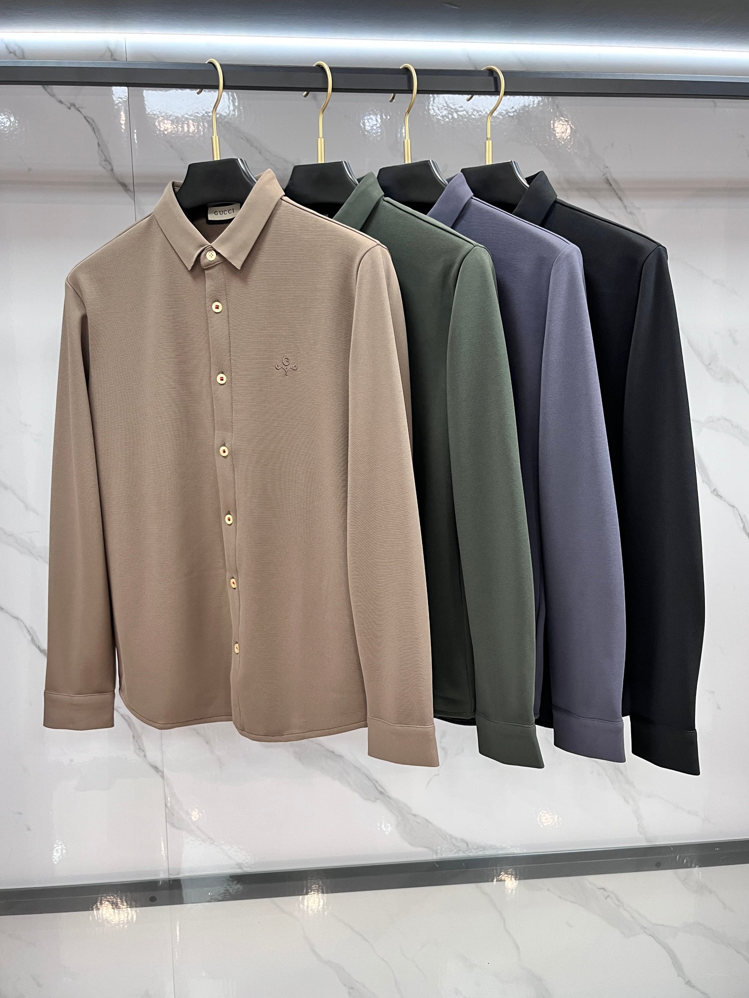 Gucci 超柔加绒衬衫！💥人气爆款！专柜新品彩条超柔羊毛蚕丝加绒衬衫！恒隆在售万元级，今年旗舰定制面料